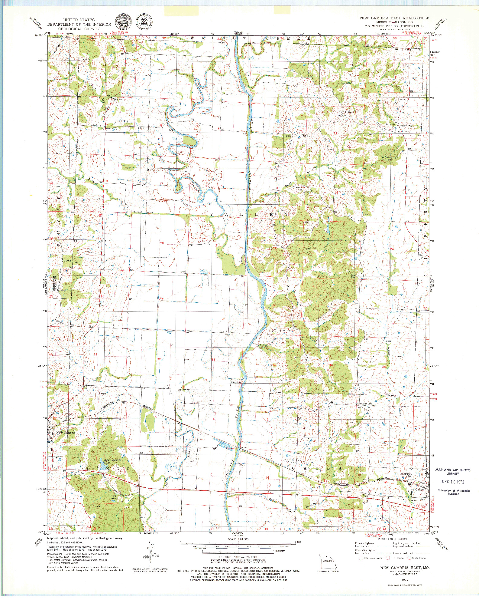 USGS 1:24000-SCALE QUADRANGLE FOR NEW CAMBRIA EAST, MO 1979