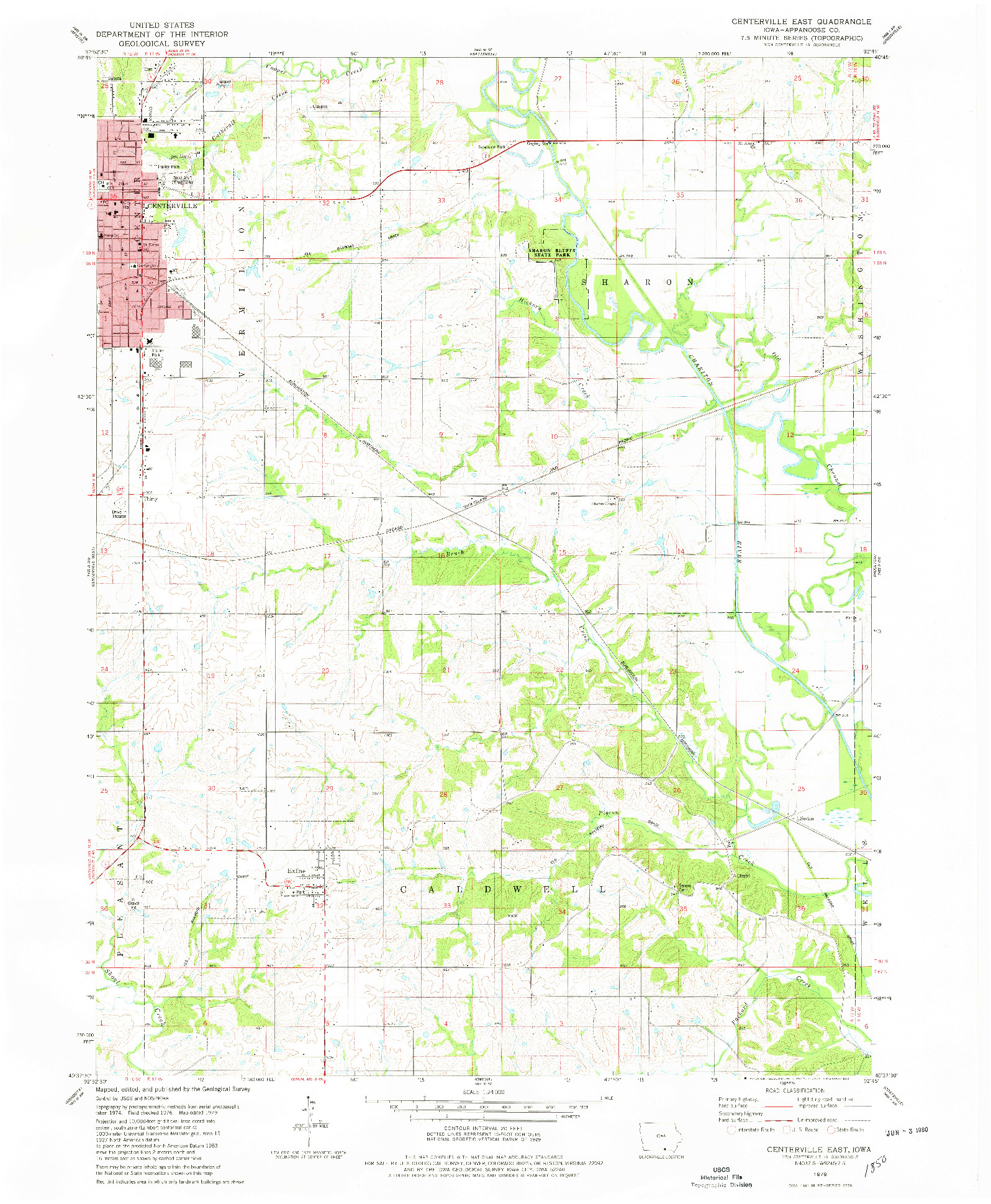 USGS 1:24000-SCALE QUADRANGLE FOR CENTERVILLE EAST, IA 1979