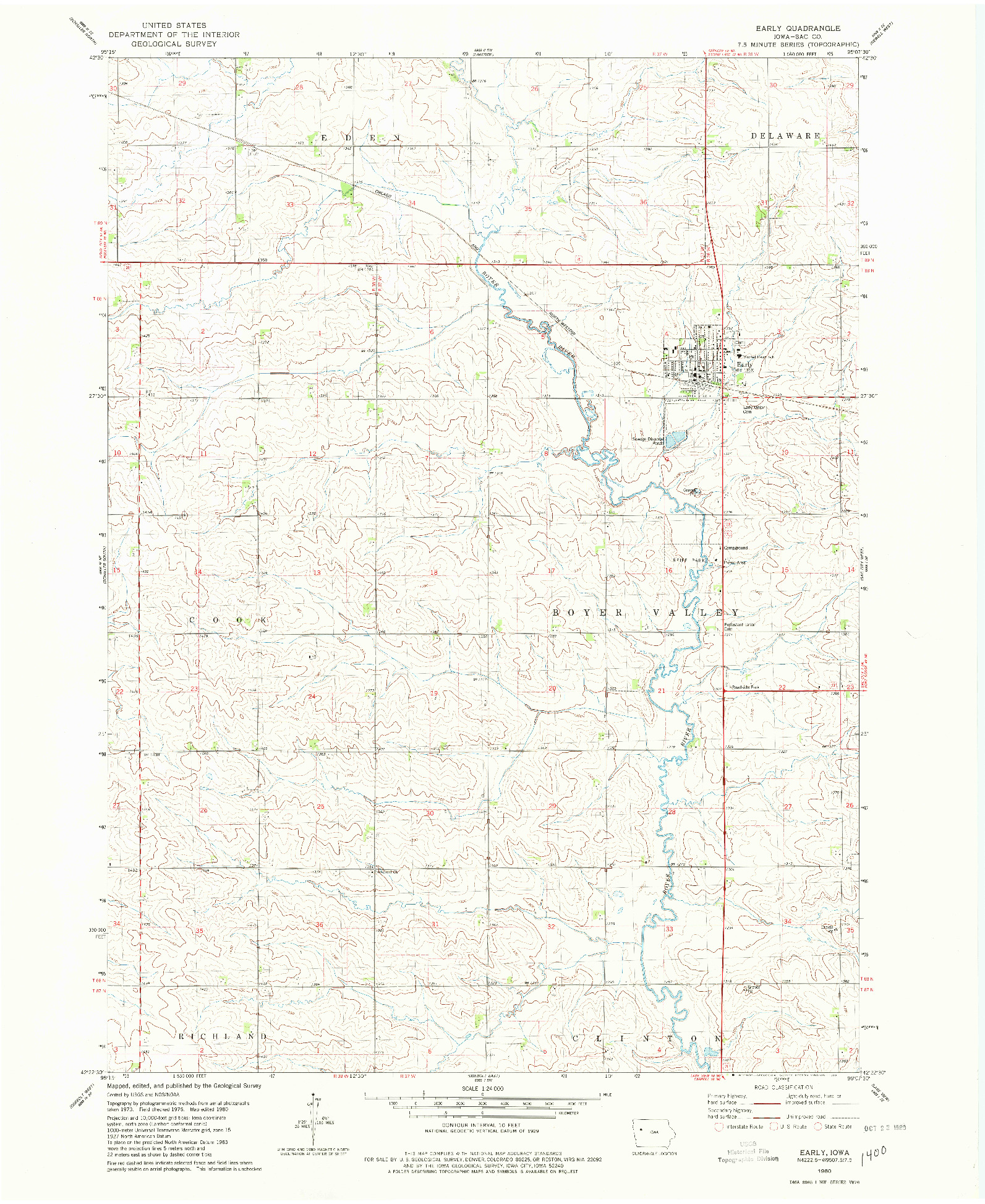 USGS 1:24000-SCALE QUADRANGLE FOR EARLY, IA 1980