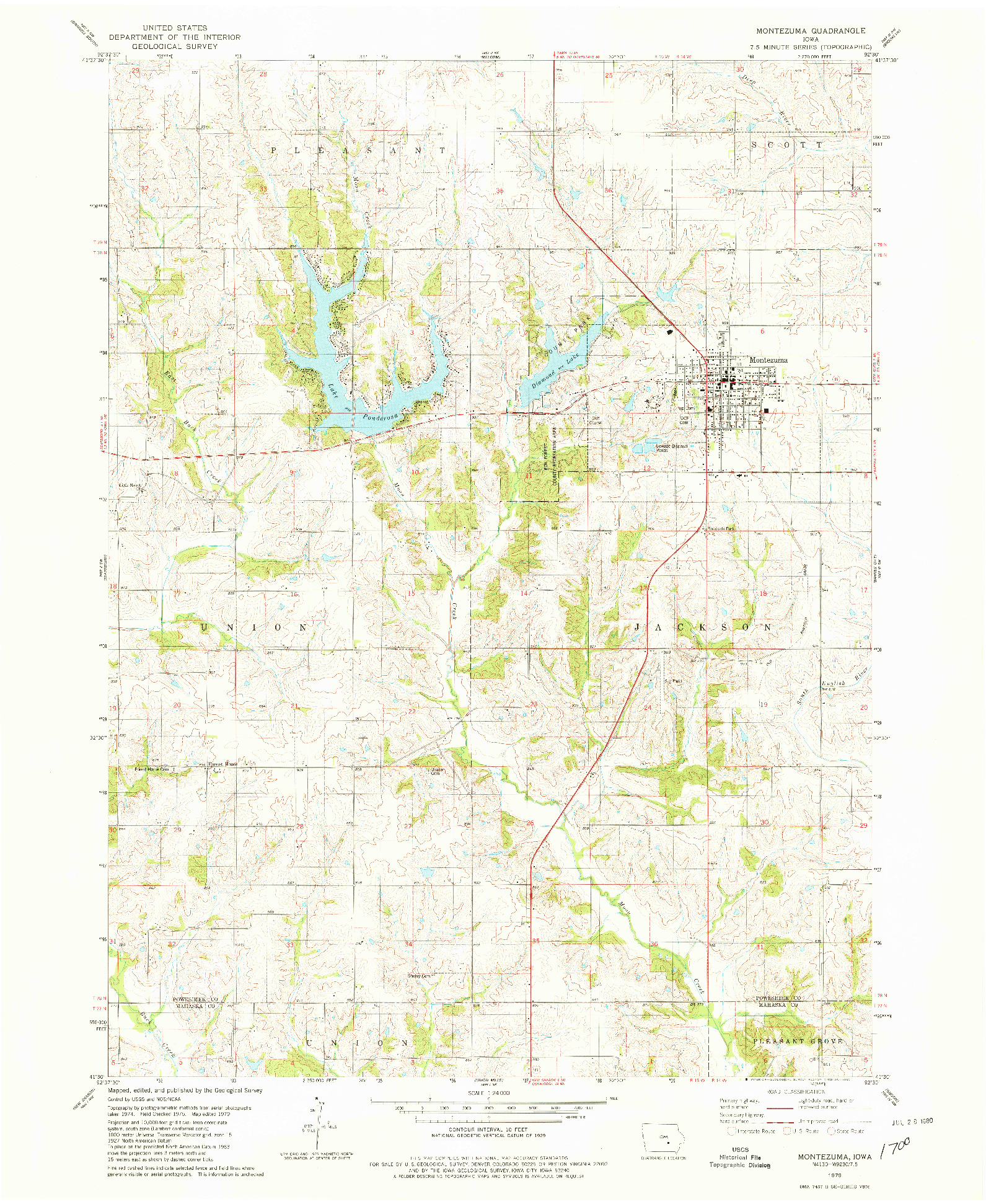 USGS 1:24000-SCALE QUADRANGLE FOR MONTEZUMA, IA 1979