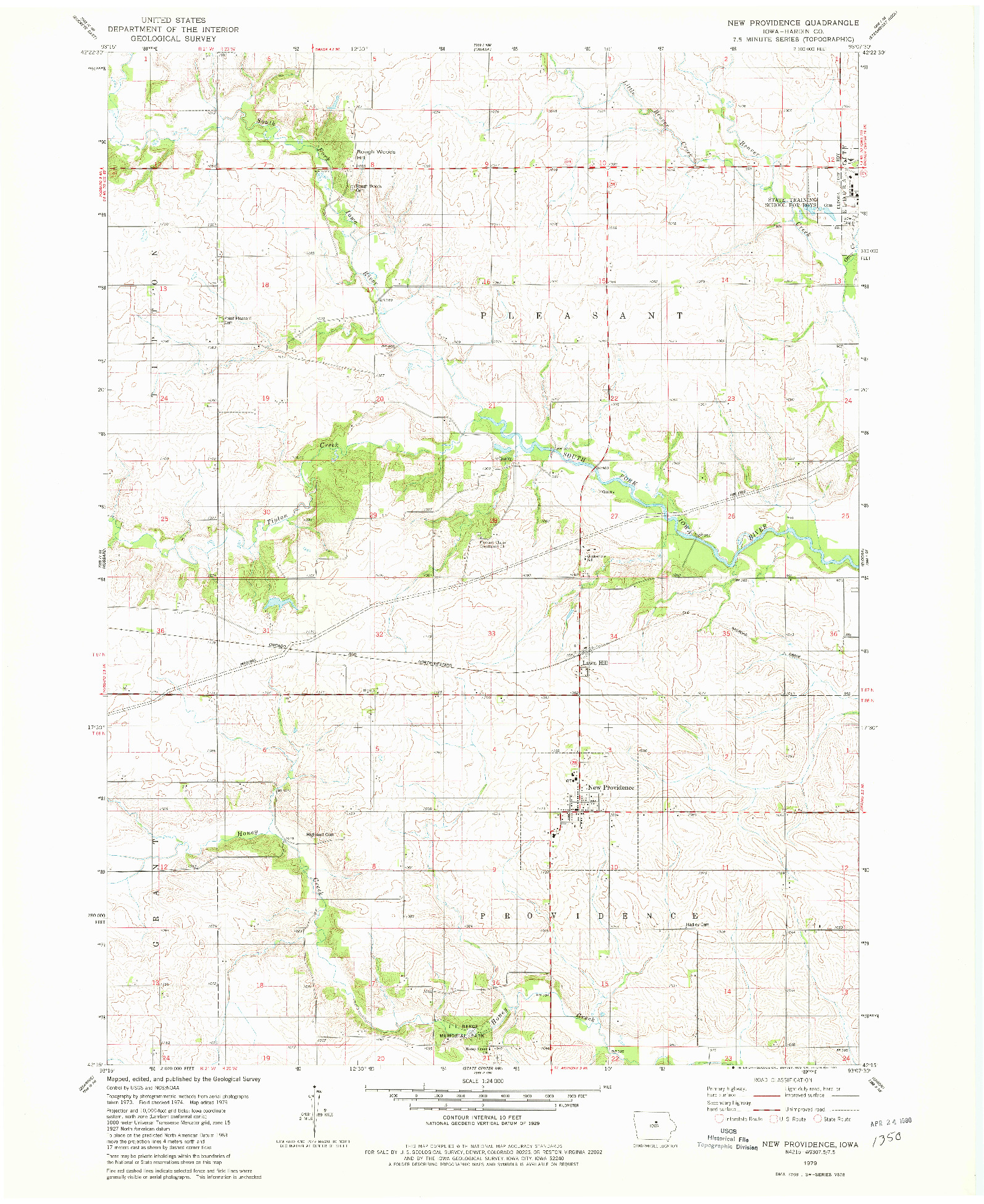 USGS 1:24000-SCALE QUADRANGLE FOR NEW PROVIDENCE, IA 1979