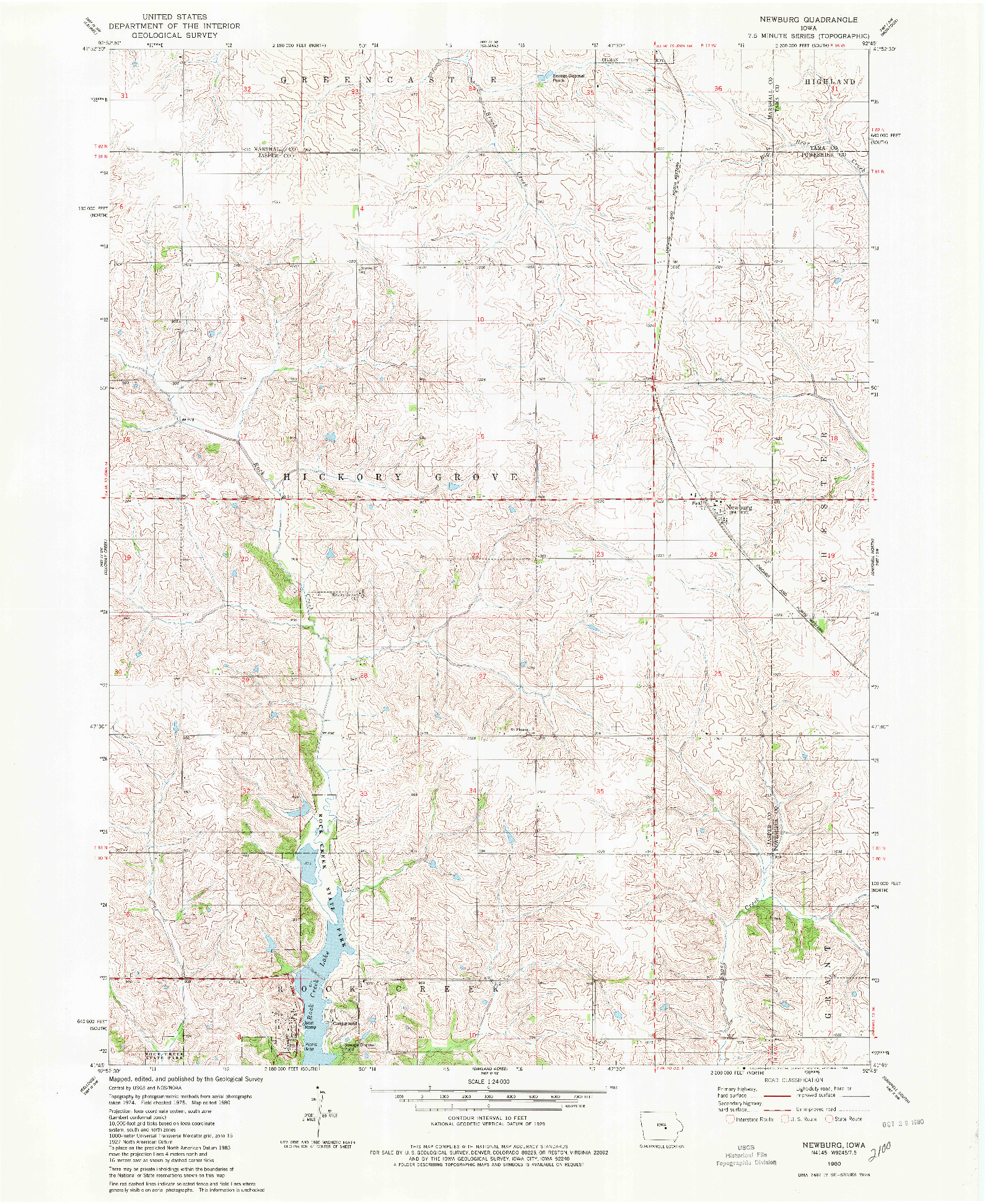 USGS 1:24000-SCALE QUADRANGLE FOR NEWBURG, IA 1980