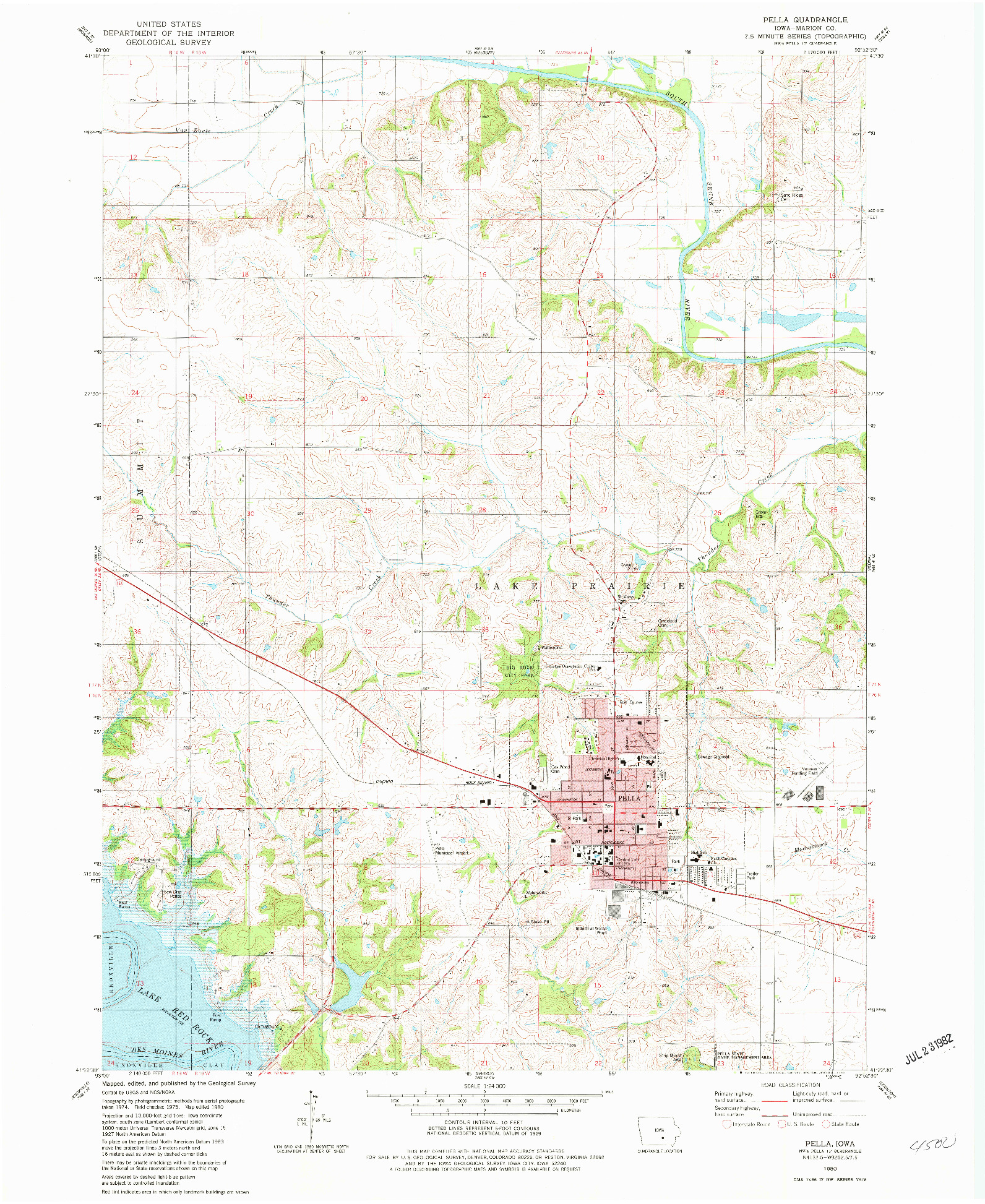 USGS 1:24000-SCALE QUADRANGLE FOR PELLA, IA 1980