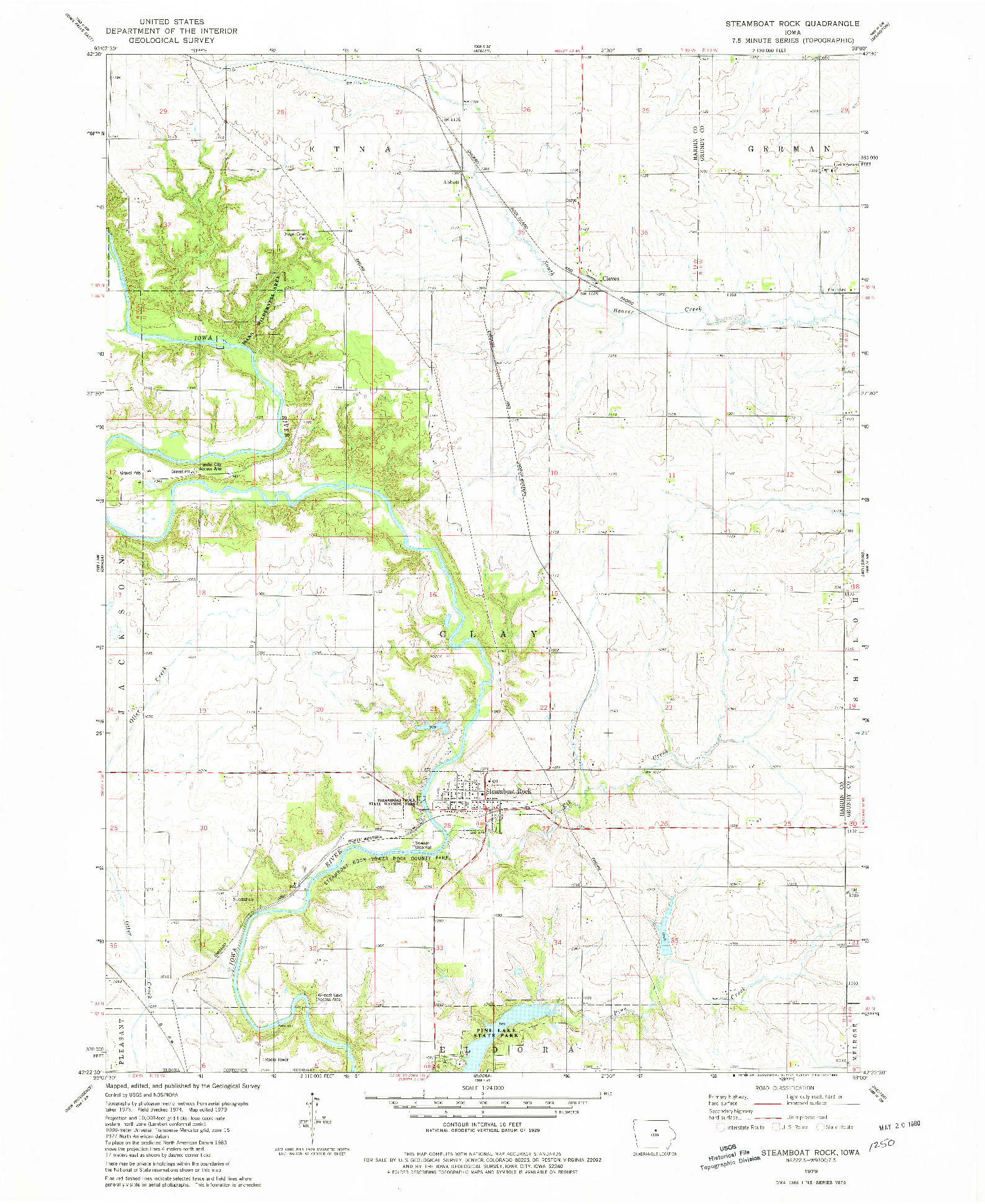 USGS 1:24000-SCALE QUADRANGLE FOR STEAMBOAT ROCK, IA 1979