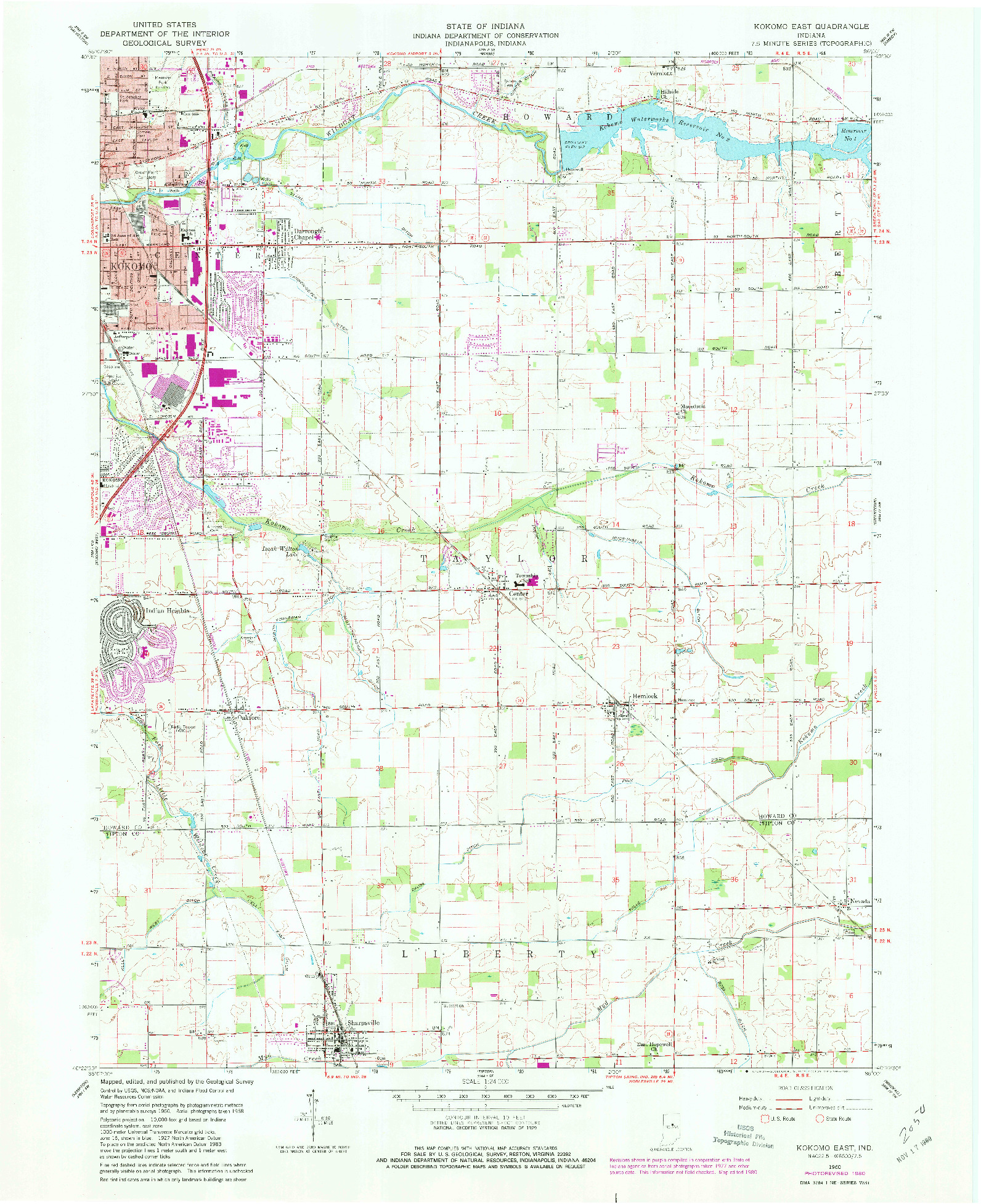 USGS 1:24000-SCALE QUADRANGLE FOR KOKOMO EAST, IN 1960