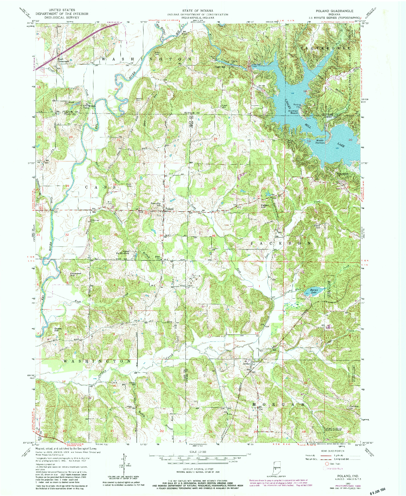 USGS 1:24000-SCALE QUADRANGLE FOR POLAND, IN 1957