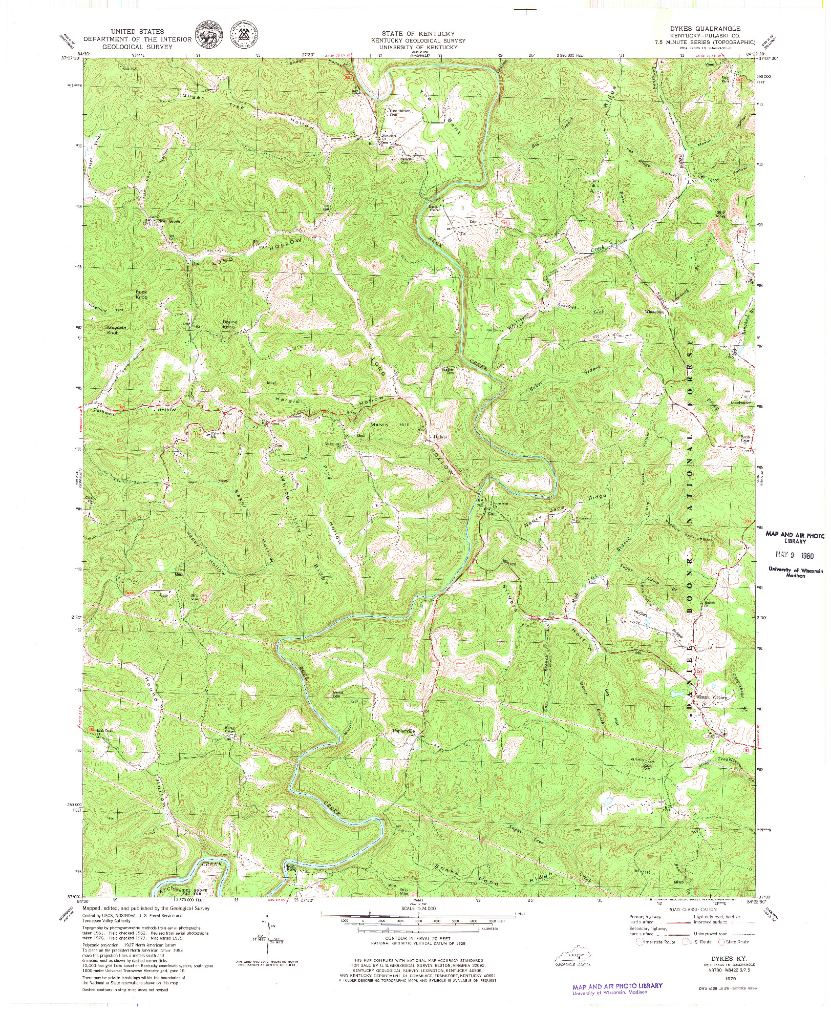 USGS 1:24000-SCALE QUADRANGLE FOR DYKES, KY 1979