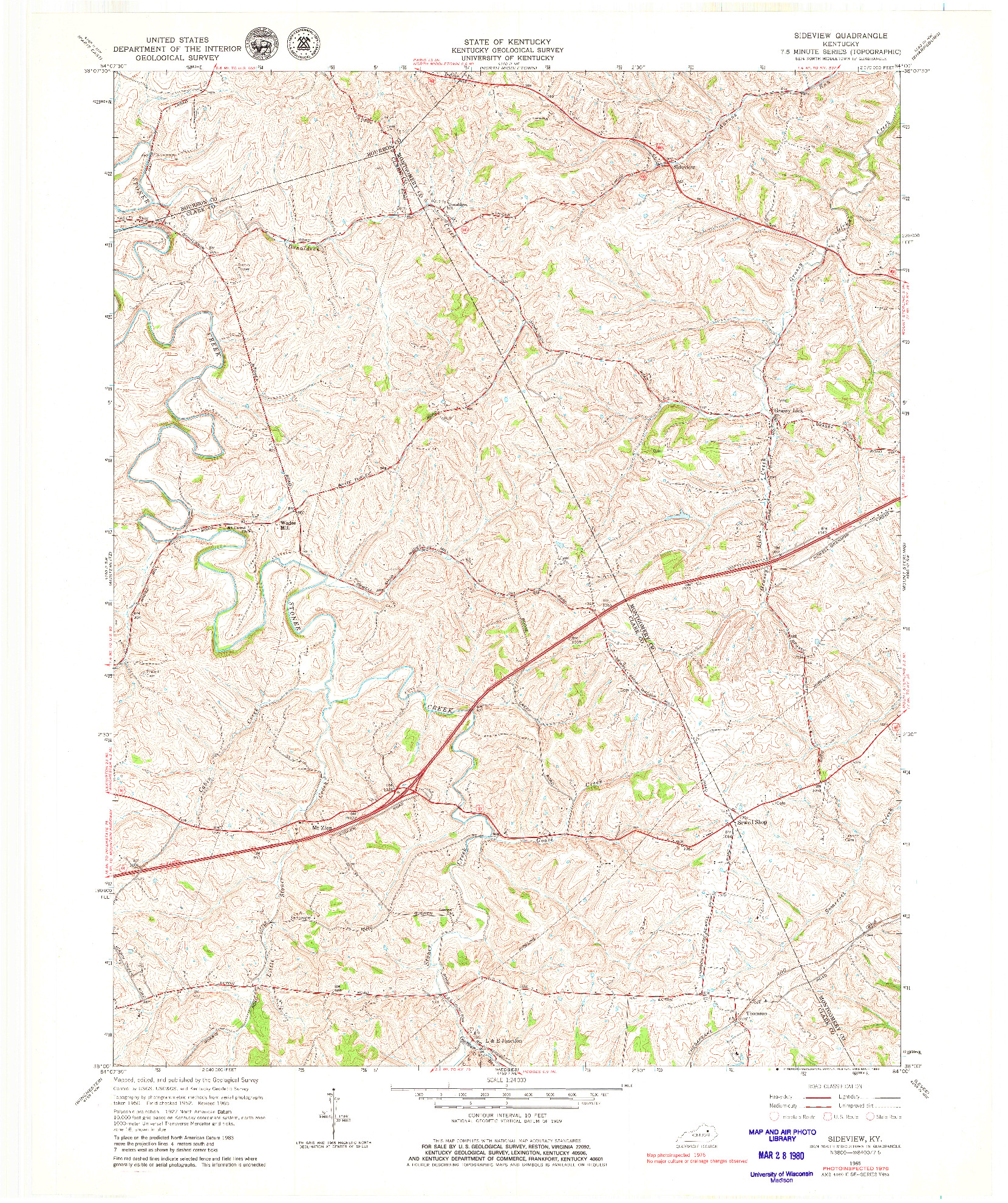 USGS 1:24000-SCALE QUADRANGLE FOR SIDEVIEW, KY 1965