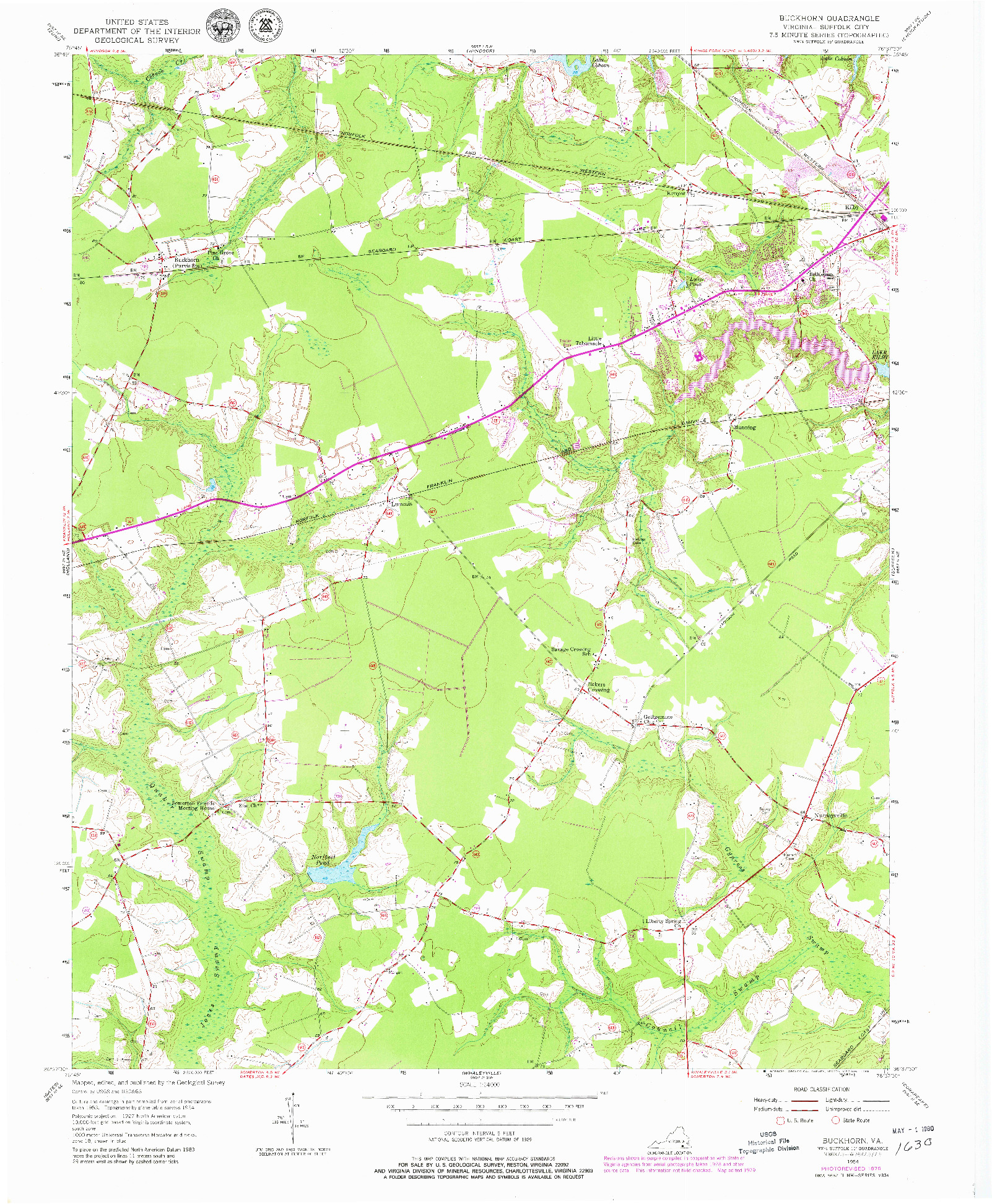 USGS 1:24000-SCALE QUADRANGLE FOR BUCKHORN, VA 1954