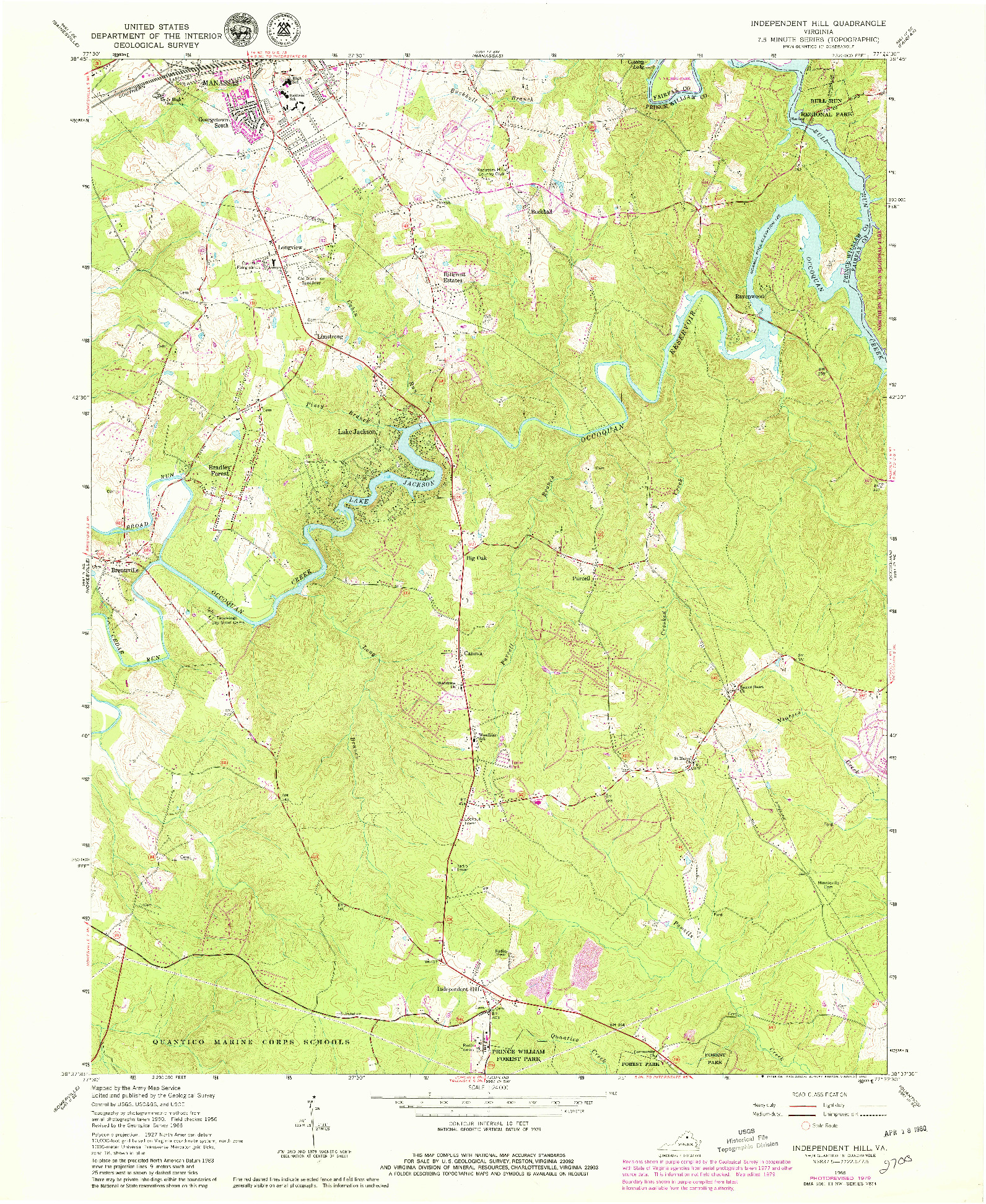 USGS 1:24000-SCALE QUADRANGLE FOR INDEPENDENT HILL, VA 1966