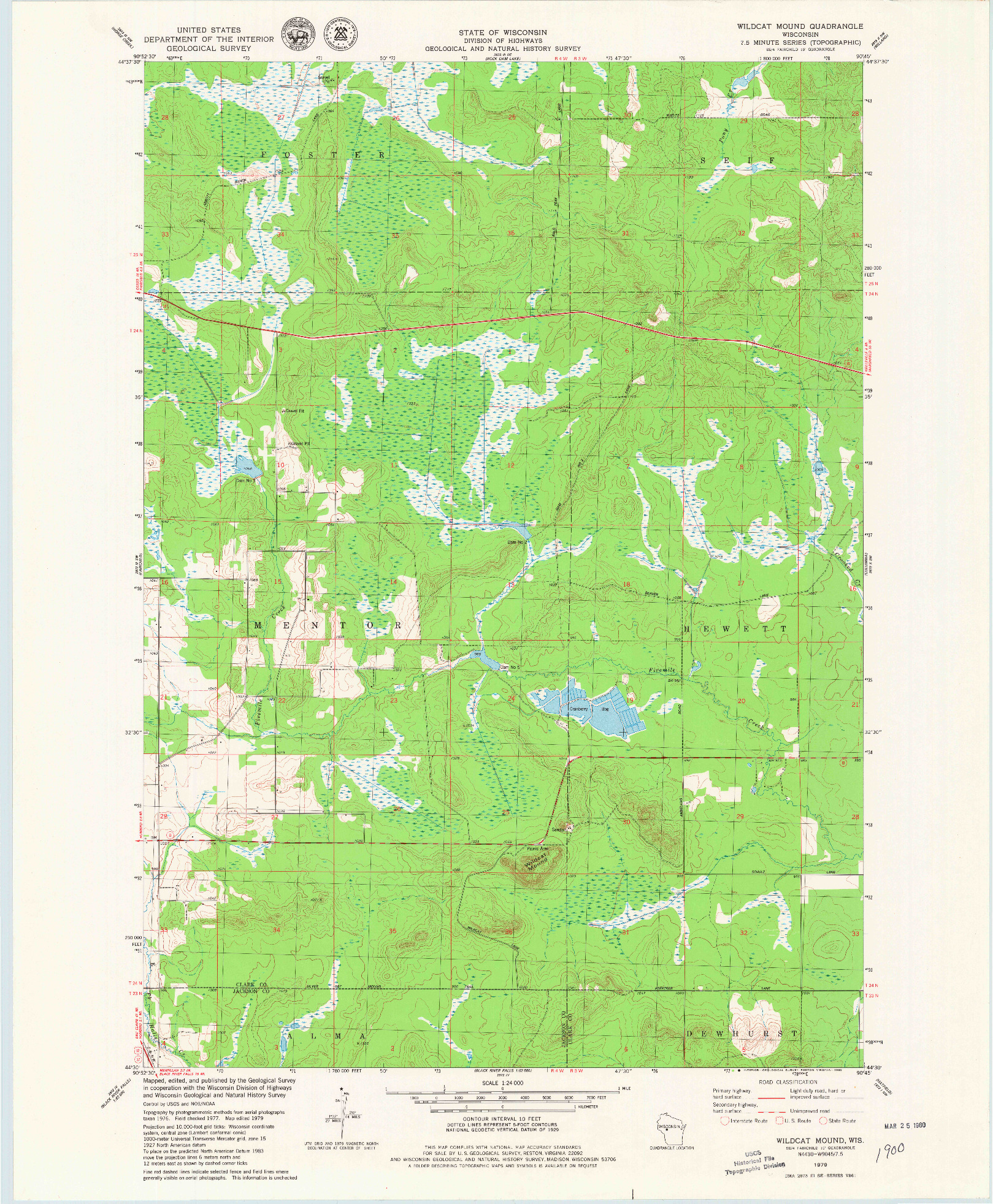 USGS 1:24000-SCALE QUADRANGLE FOR WILDCAT MOUND, WI 1979