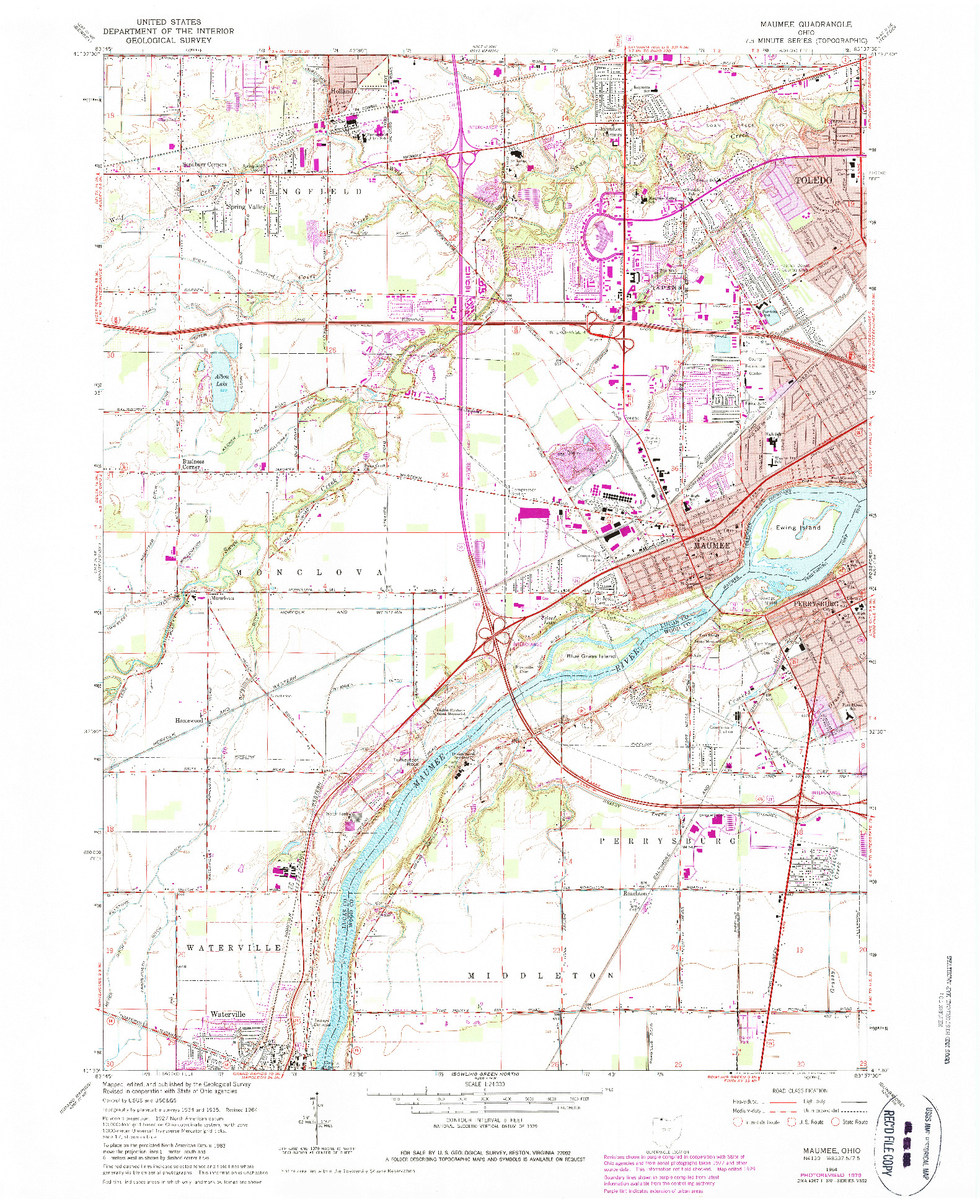 USGS 1:24000-SCALE QUADRANGLE FOR MAUMEE, OH 1964