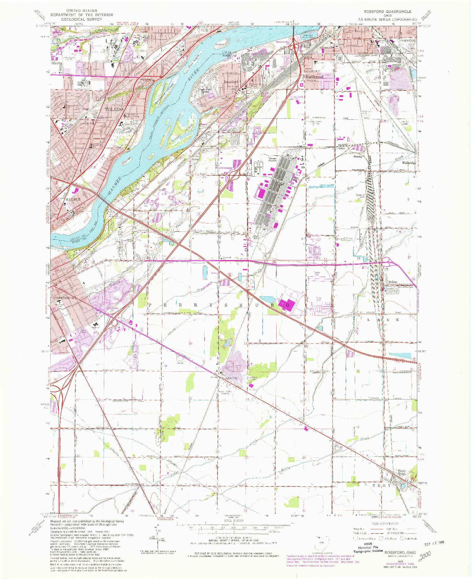 USGS 1:24000-SCALE QUADRANGLE FOR ROSSFORD, OH 1965