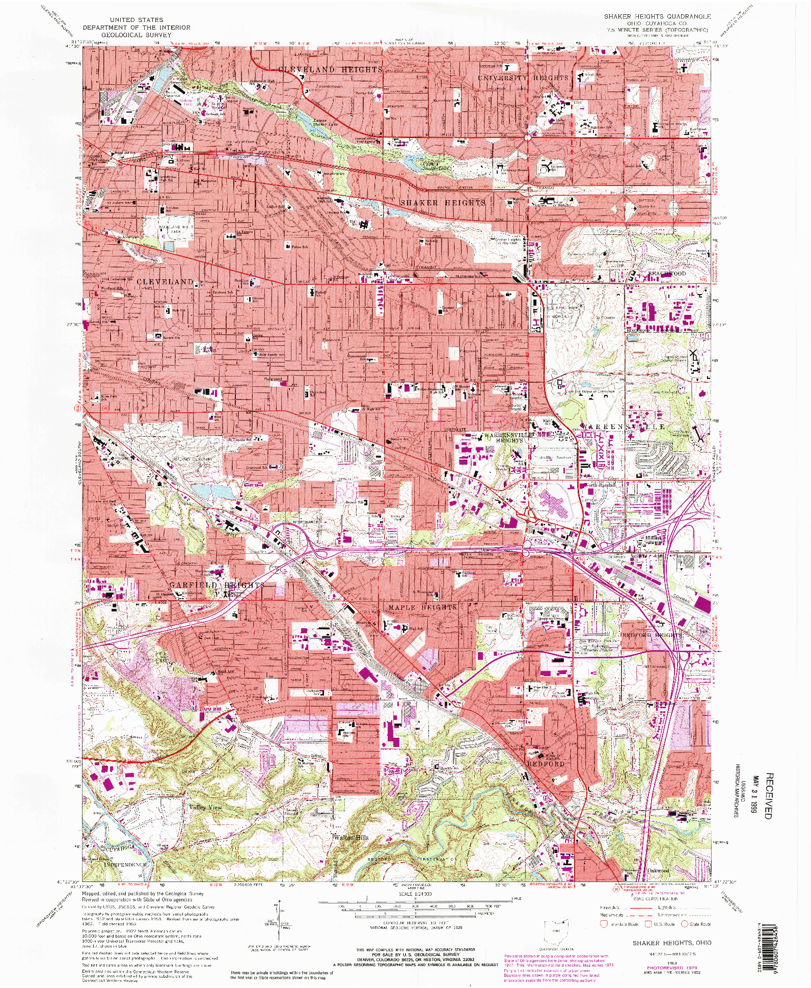 USGS 1:24000-SCALE QUADRANGLE FOR SHAKER HEIGHTS, OH 1963