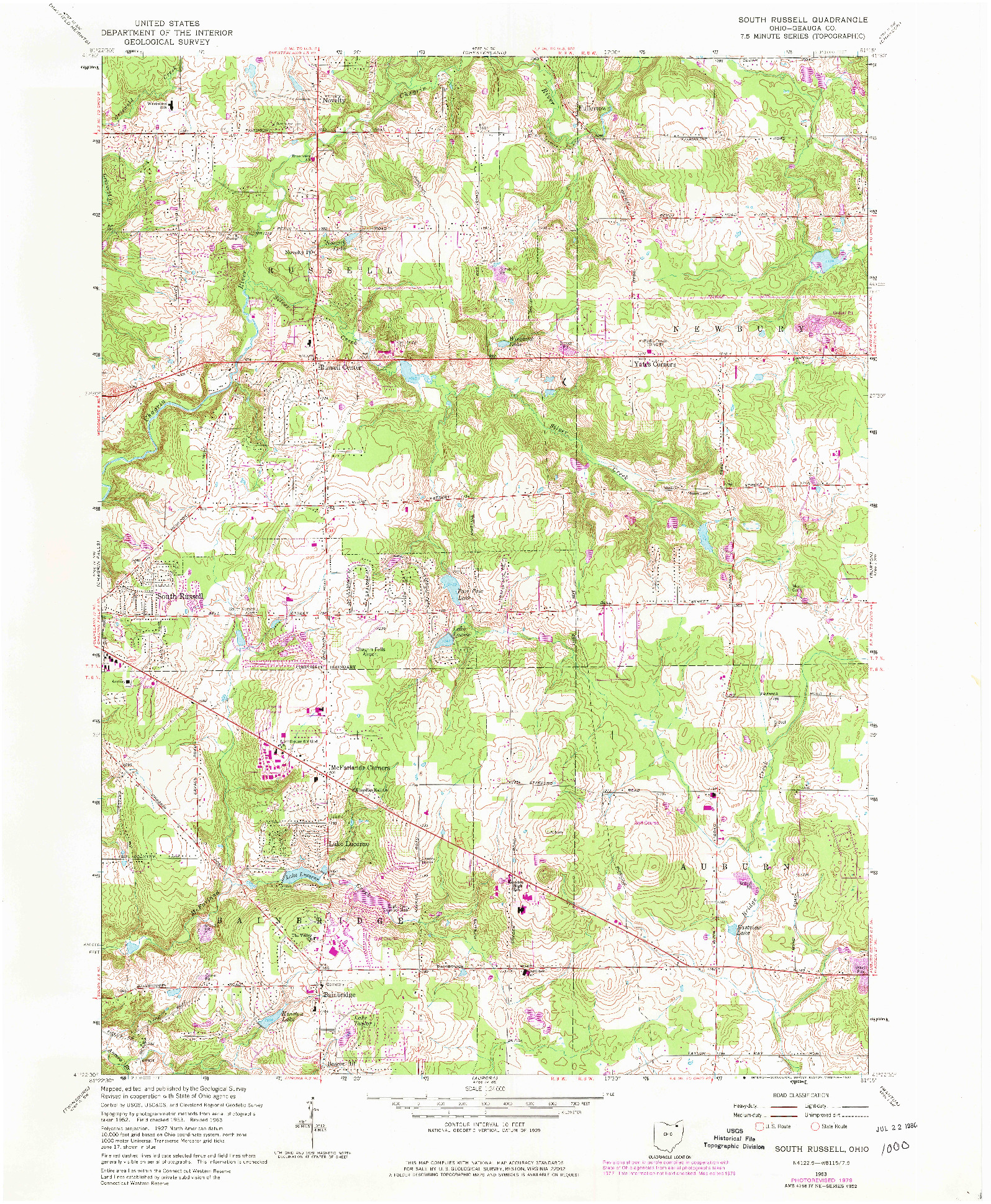 USGS 1:24000-SCALE QUADRANGLE FOR SOUTH RUSSELL, OH 1963