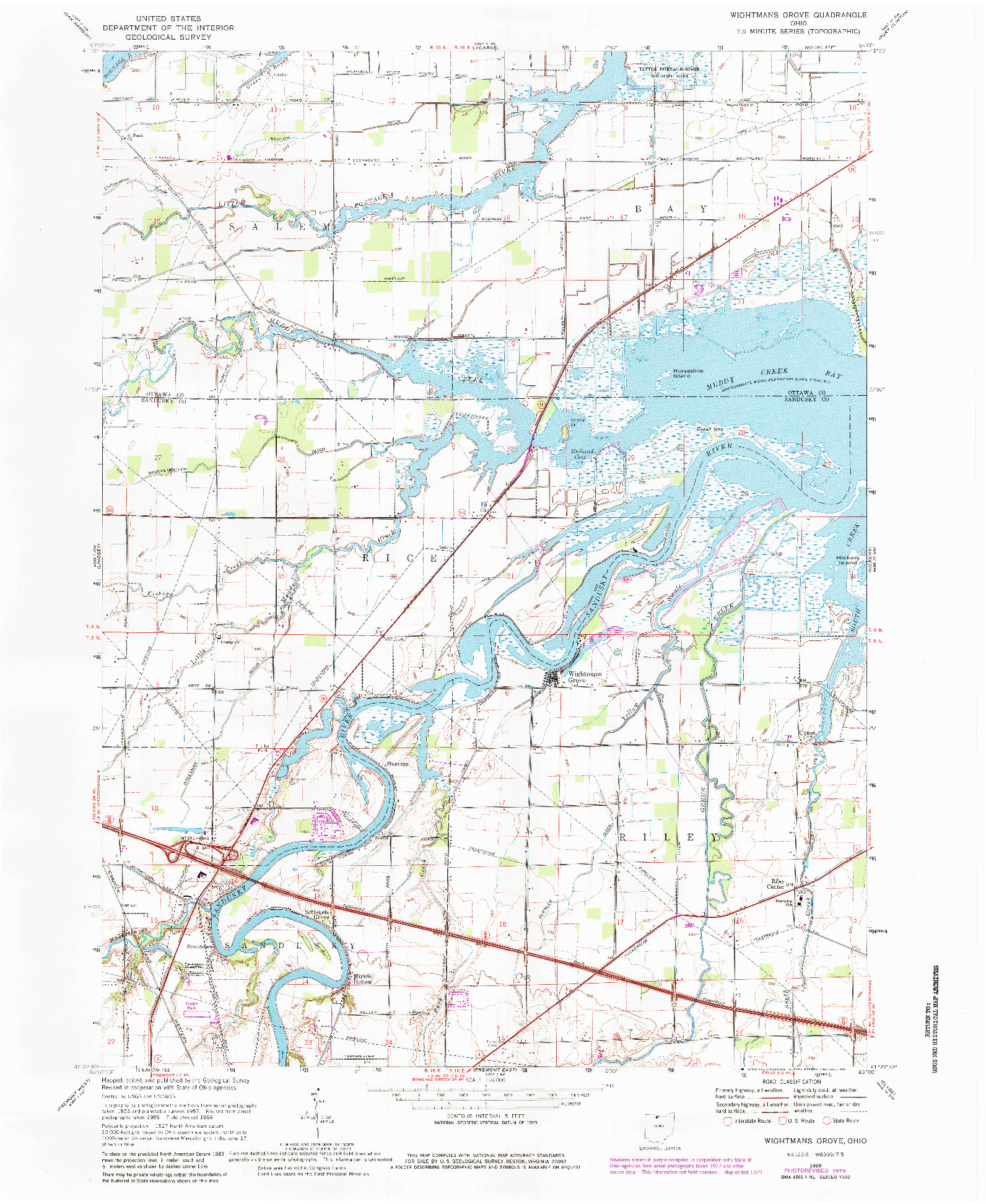 USGS 1:24000-SCALE QUADRANGLE FOR WIGHTMANS GROVE, OH 1969