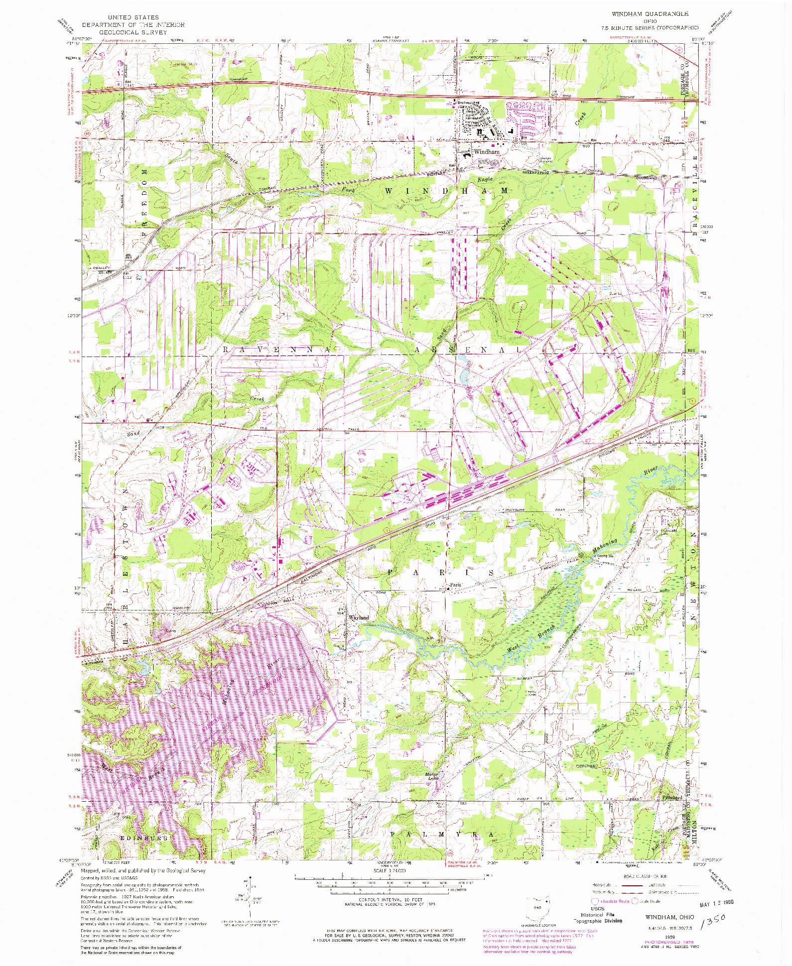 USGS 1:24000-SCALE QUADRANGLE FOR WINDHAM, OH 1959