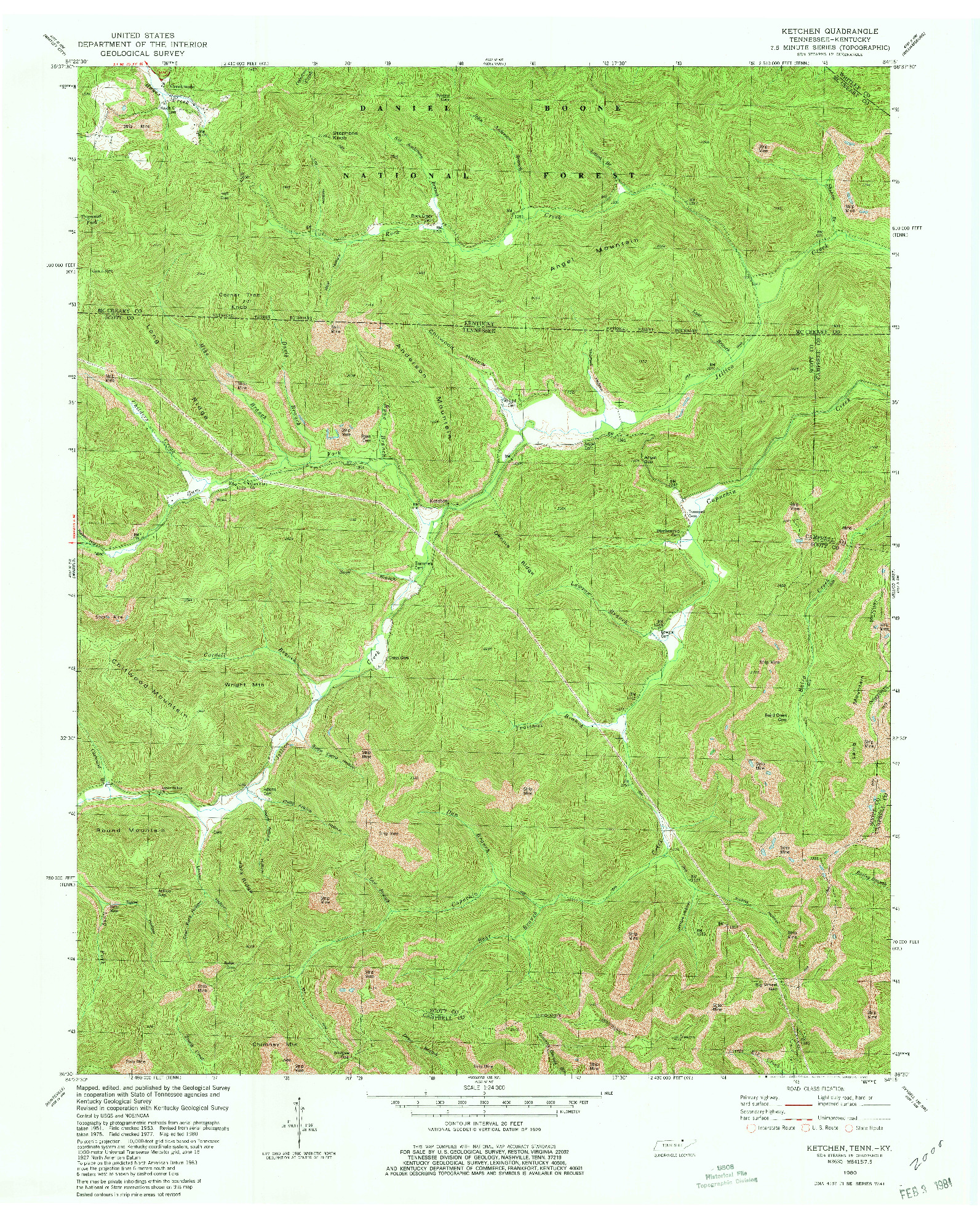USGS 1:24000-SCALE QUADRANGLE FOR KETCHEN, TN 1980
