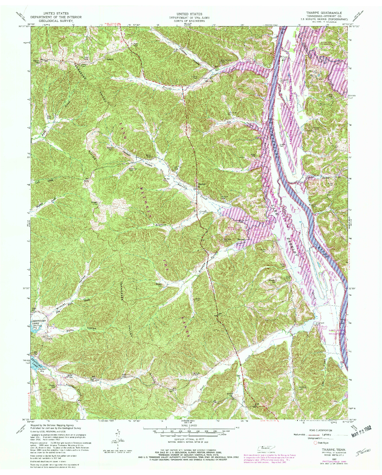 USGS 1:24000-SCALE QUADRANGLE FOR THARPE, TN 1957