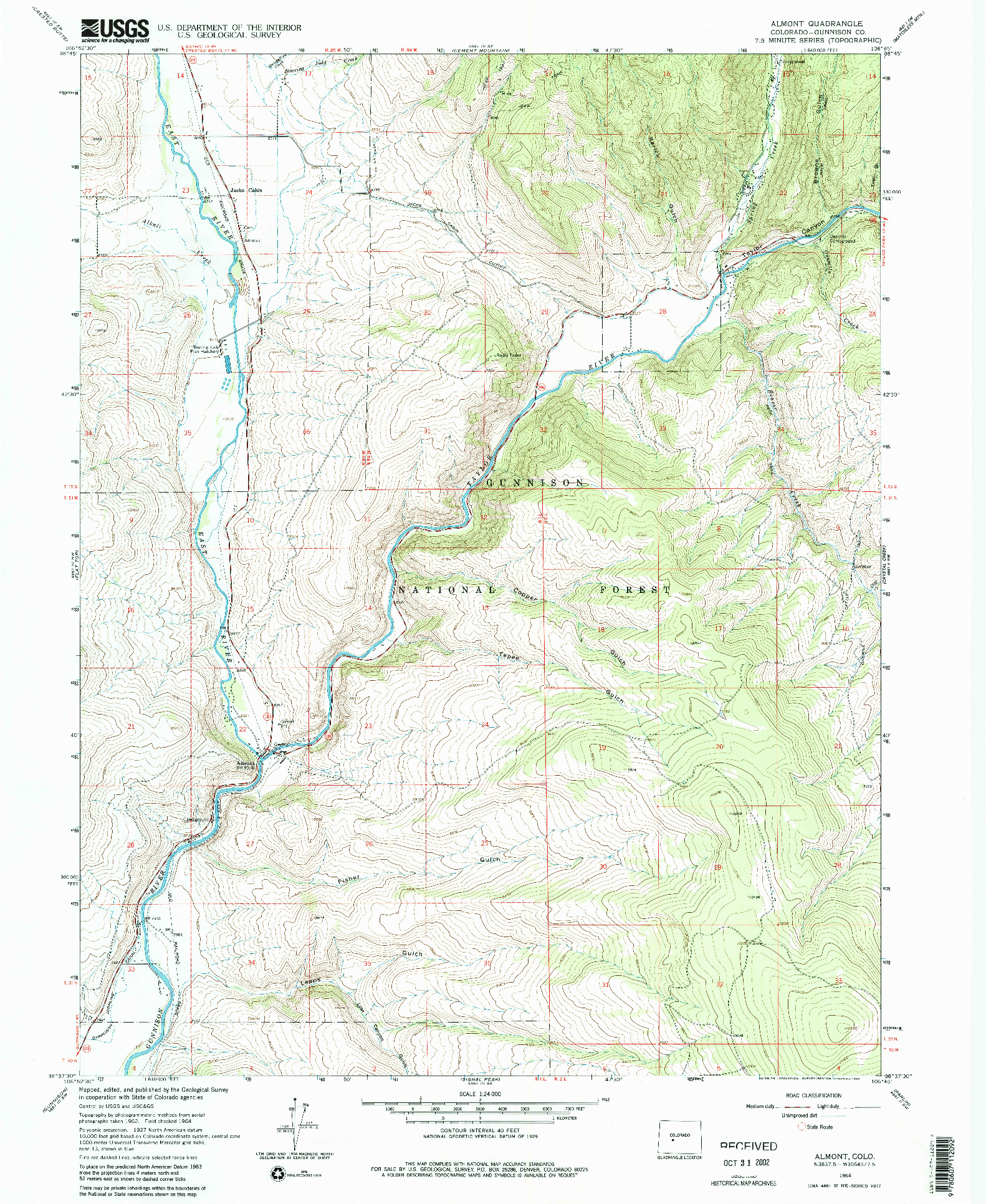 USGS 1:24000-SCALE QUADRANGLE FOR ALMONT, CO 1964