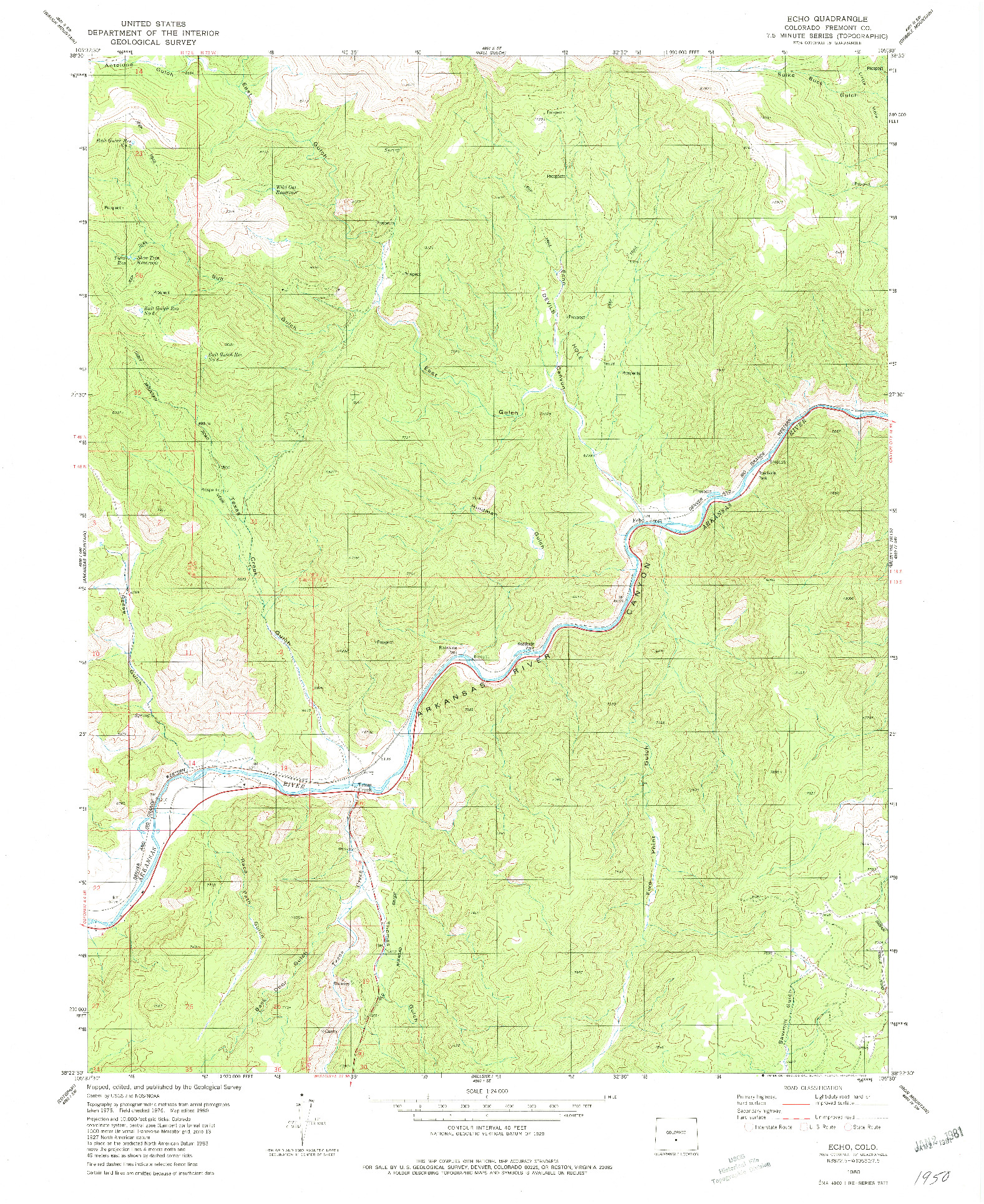 USGS 1:24000-SCALE QUADRANGLE FOR ECHO, CO 1980