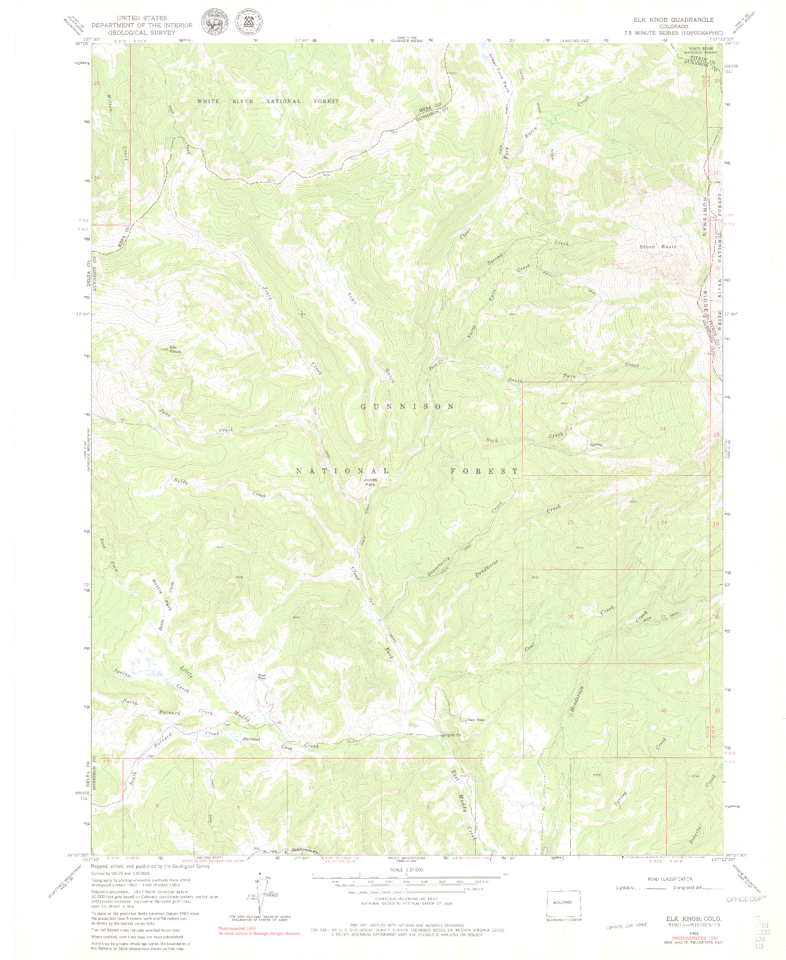 USGS 1:24000-SCALE QUADRANGLE FOR ELK KNOB, CO 1963