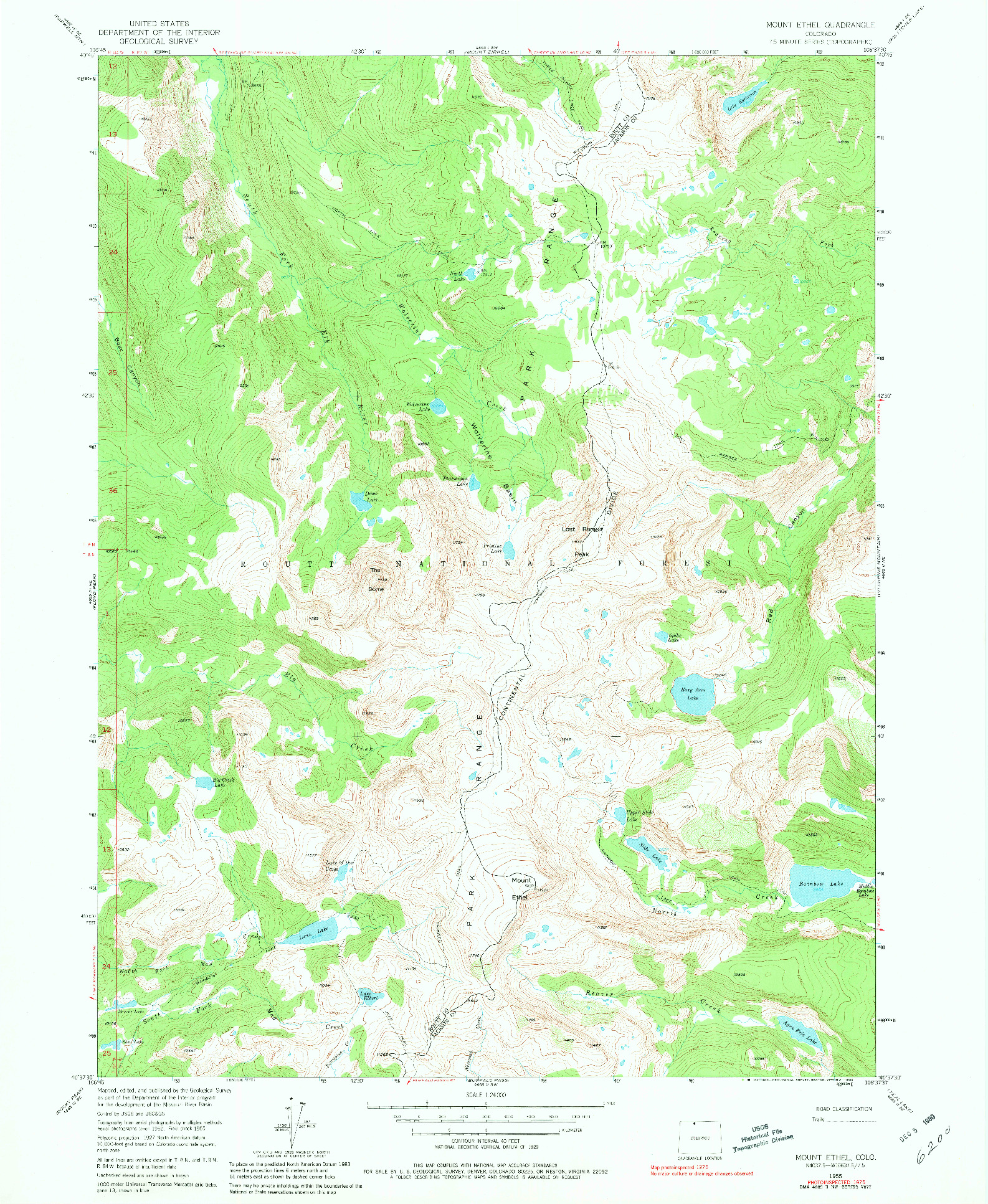 USGS 1:24000-SCALE QUADRANGLE FOR MOUNT ETHEL, CO 1955