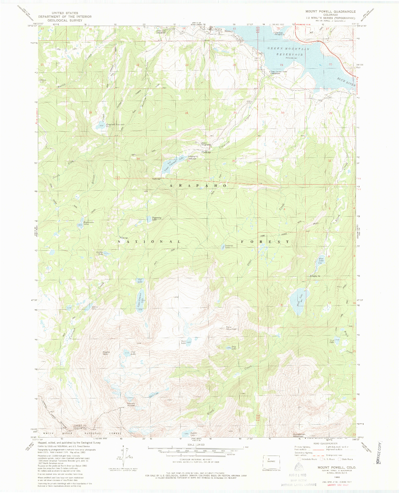 USGS 1:24000-SCALE QUADRANGLE FOR MOUNT POWELL, CO 1980
