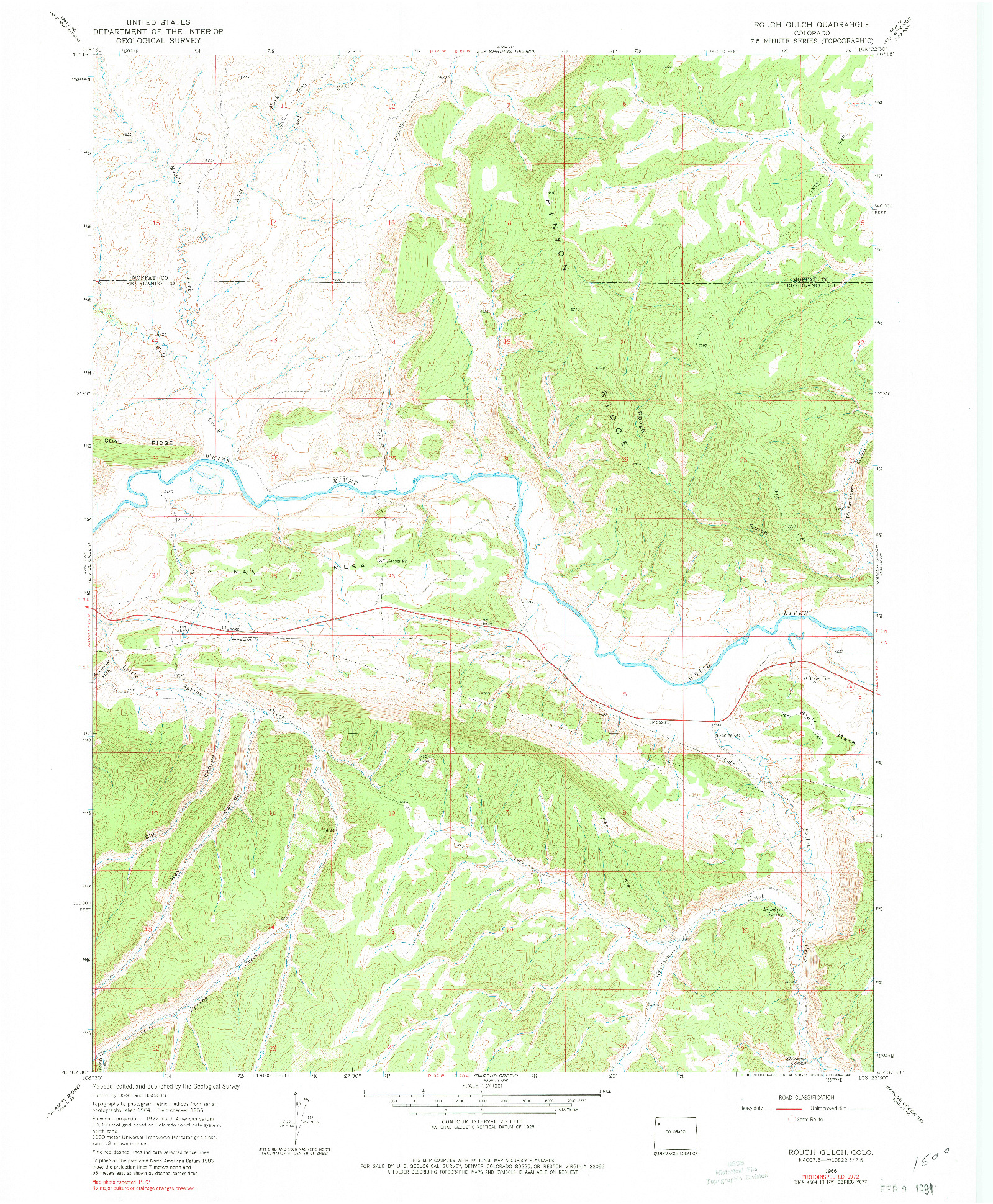 USGS 1:24000-SCALE QUADRANGLE FOR ROUGH GULCH, CO 1966