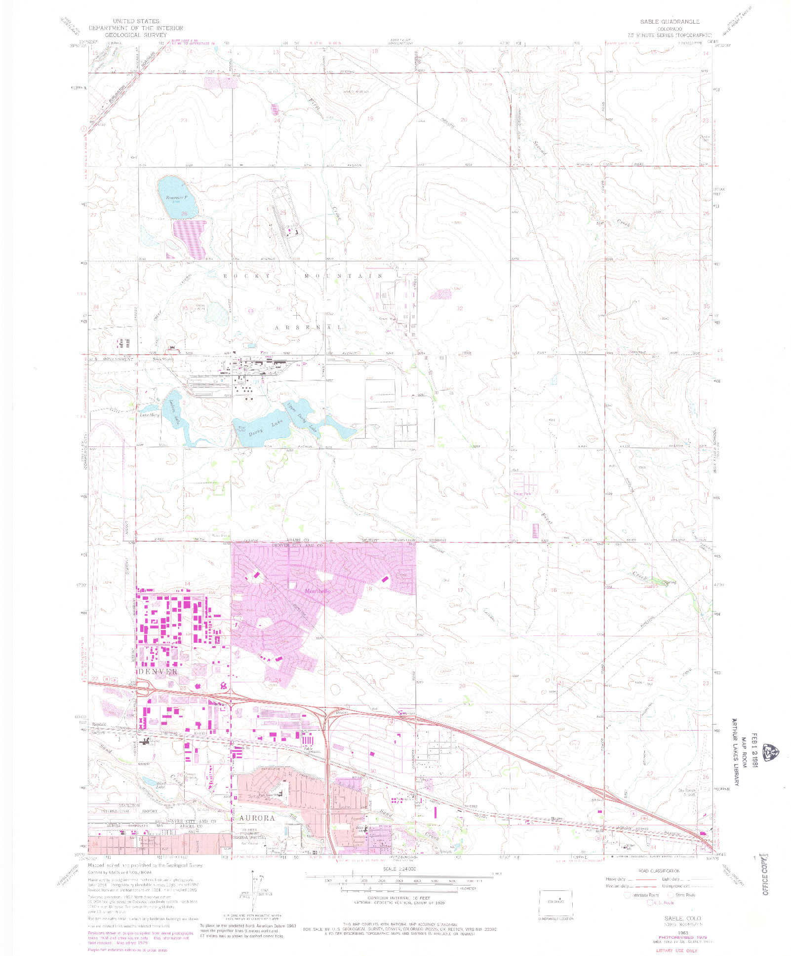 USGS 1:24000-SCALE QUADRANGLE FOR SABLE, CO 1965