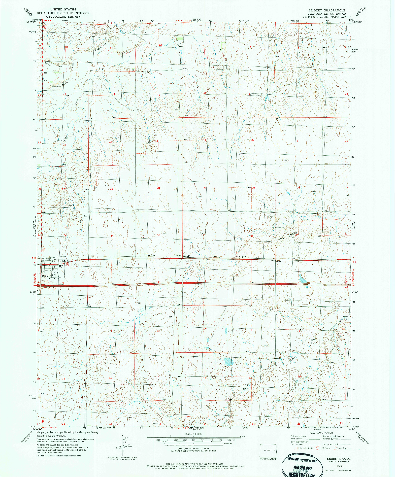 USGS 1:24000-SCALE QUADRANGLE FOR SEIBERT, CO 1980