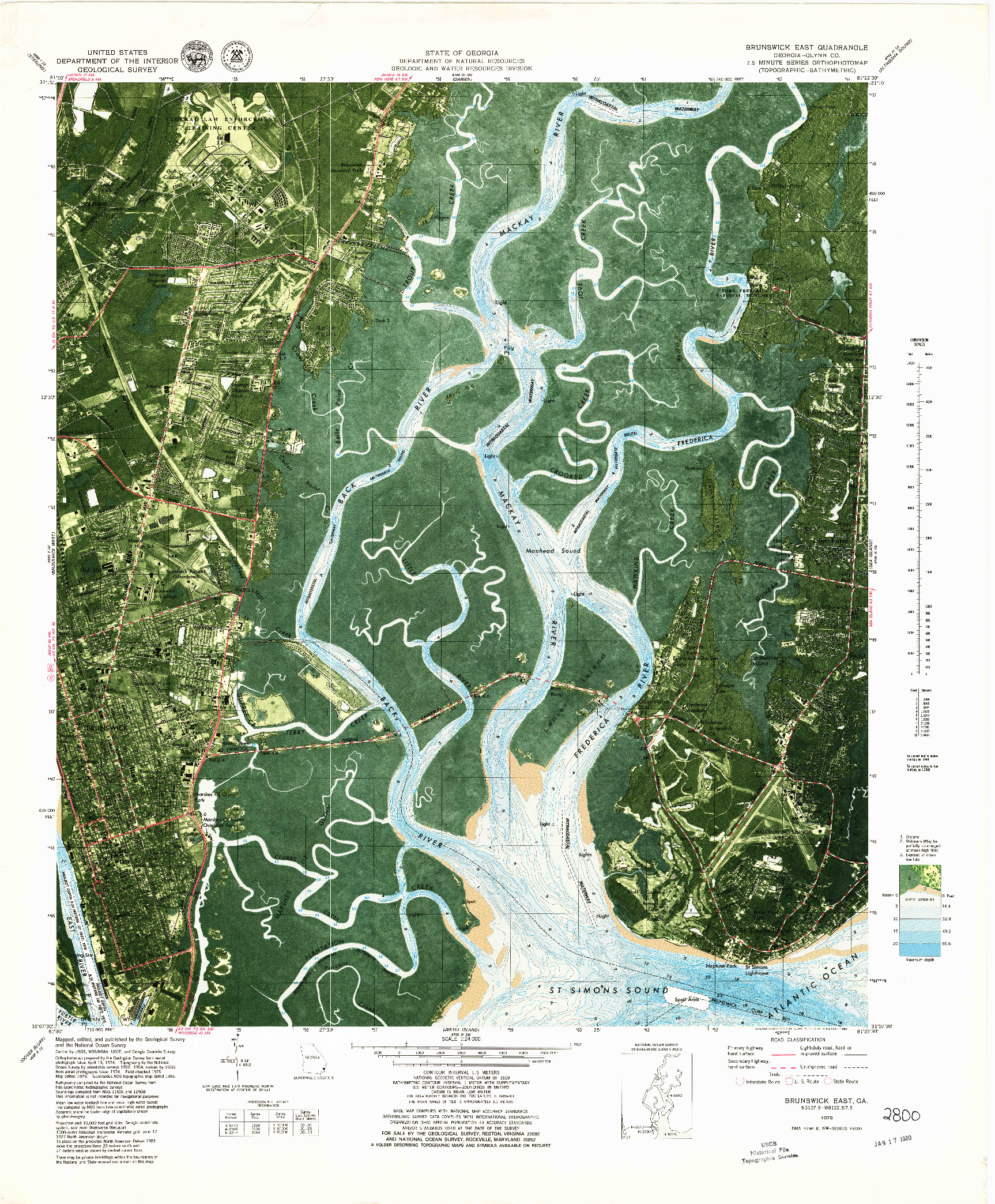 USGS 1:24000-SCALE QUADRANGLE FOR BRUNSWICK EAST, GA 1979