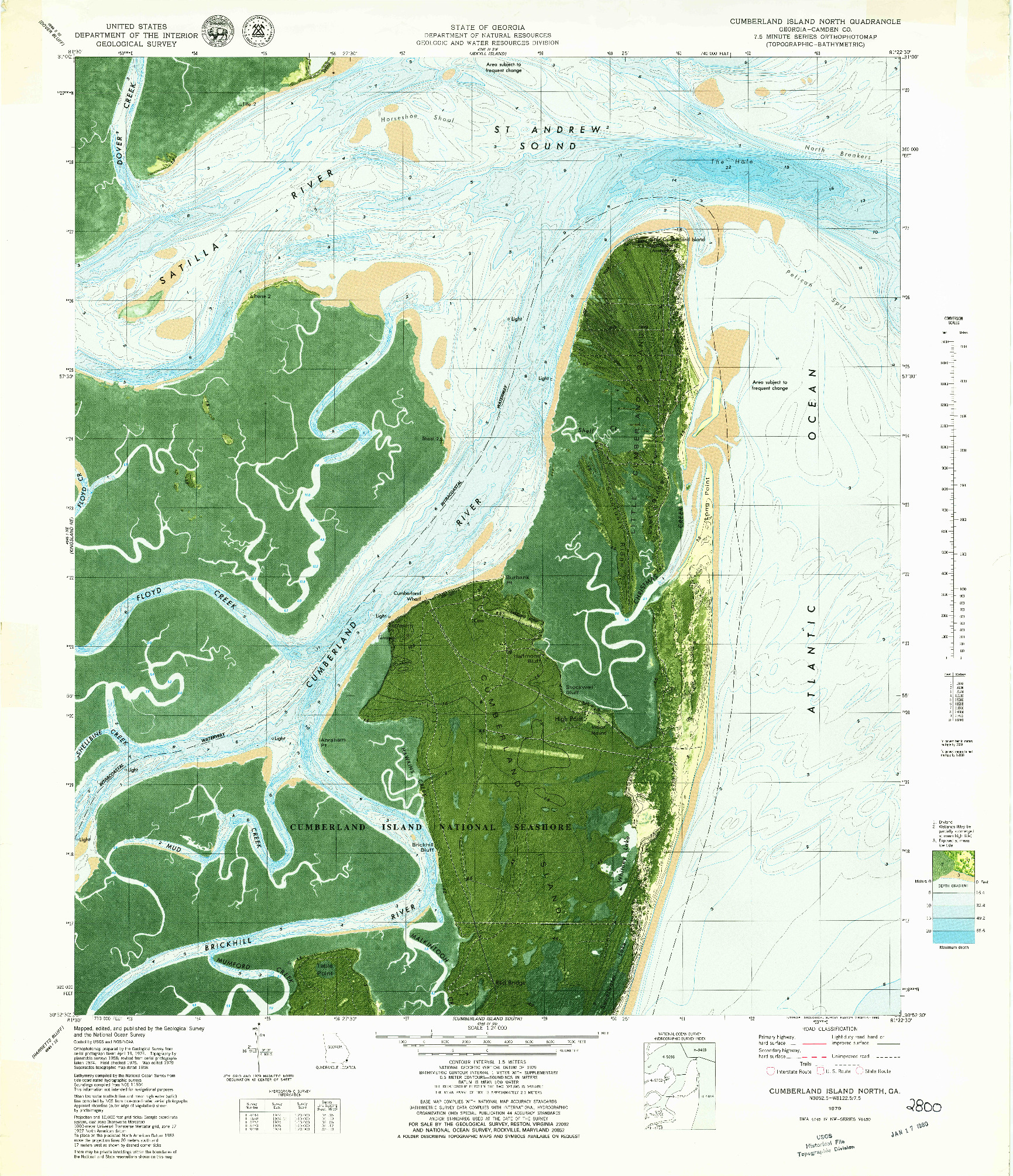 USGS 1:24000-SCALE QUADRANGLE FOR CUMBERLAND ISLAND NORTH, GA 1979