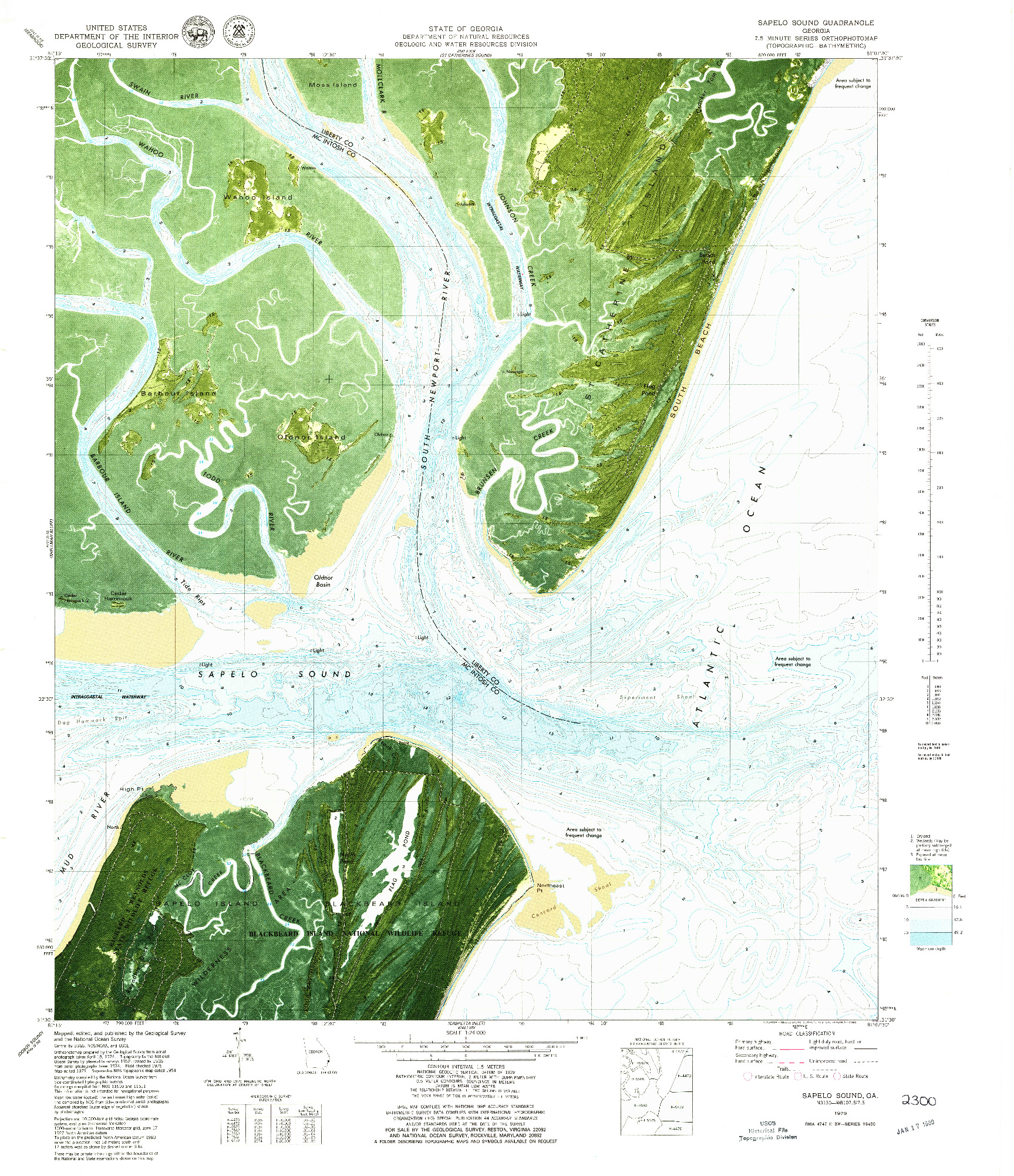 USGS 1:24000-SCALE QUADRANGLE FOR SAPELO SOUND, GA 1979