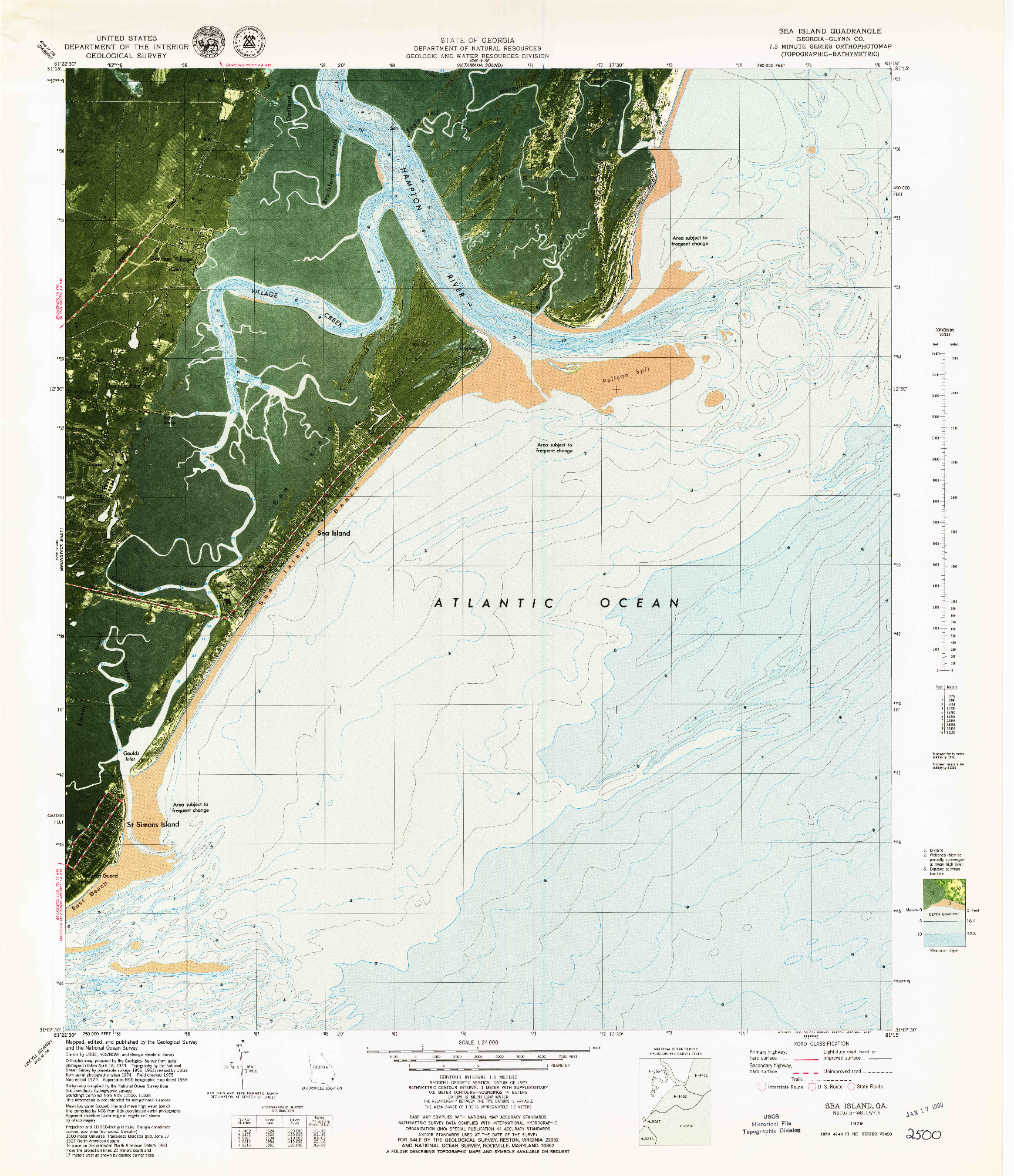 USGS 1:24000-SCALE QUADRANGLE FOR SEA ISLAND, GA 1979