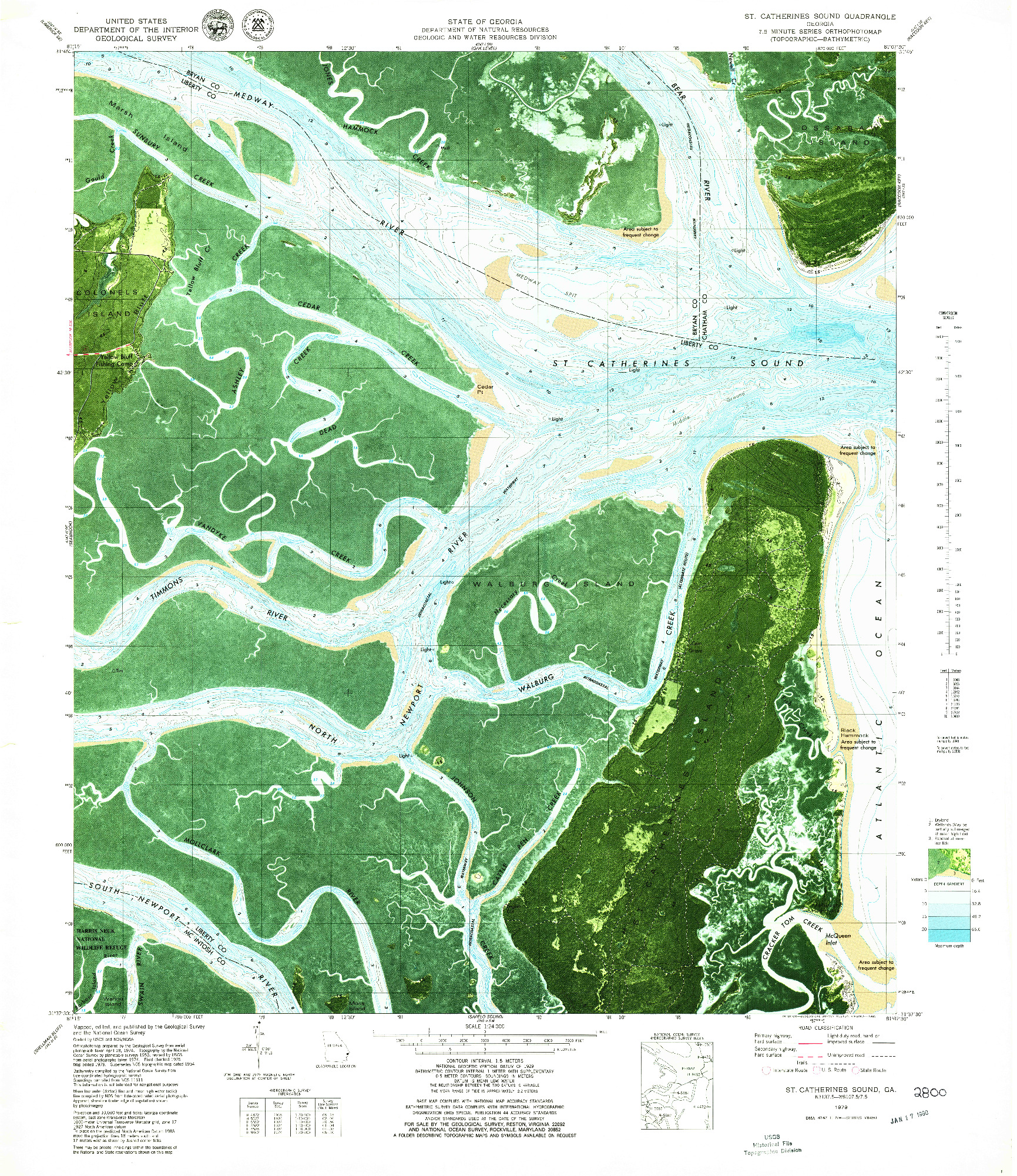 USGS 1:24000-SCALE QUADRANGLE FOR ST CATHERINES SOUND, GA 1979