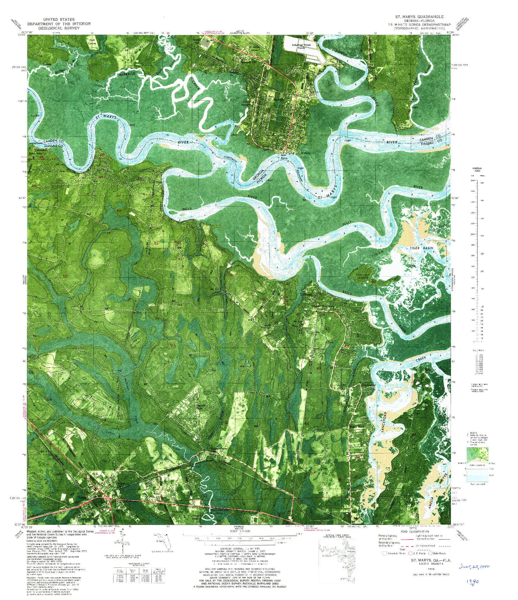 USGS 1:24000-SCALE QUADRANGLE FOR ST. MARYS, GA 1979