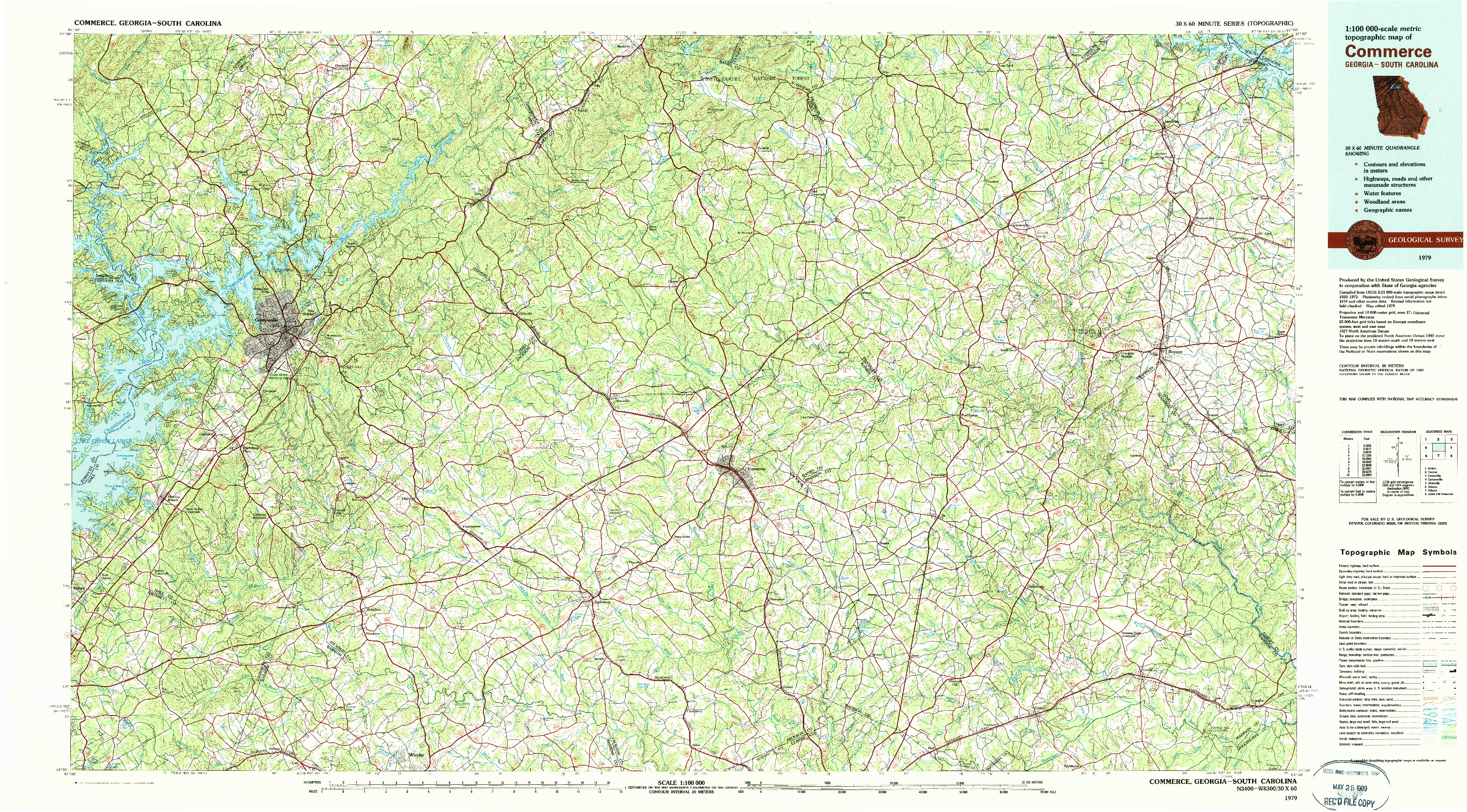 USGS 1:100000-SCALE QUADRANGLE FOR COMMERCE, GA 1979