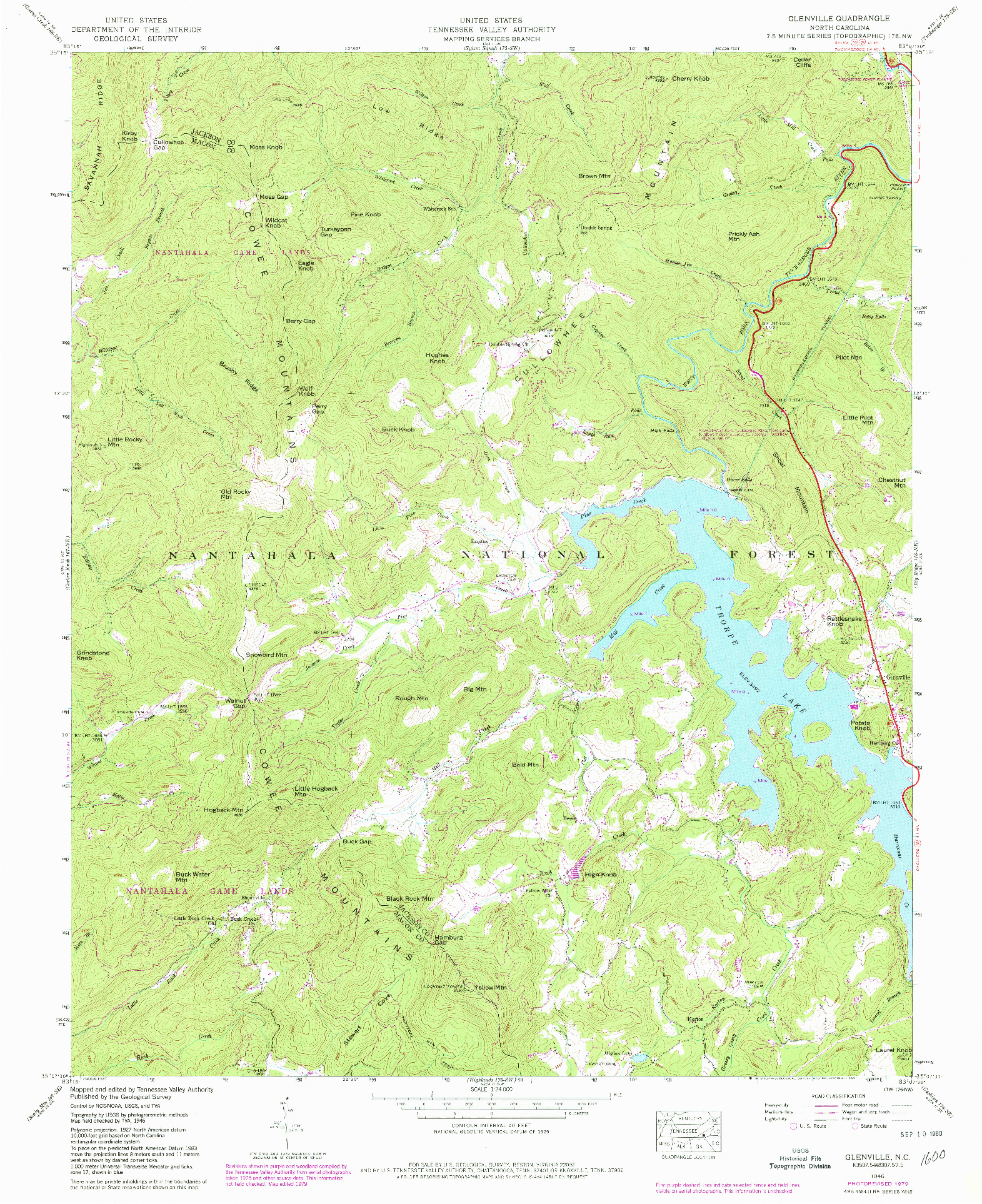 USGS 1:24000-SCALE QUADRANGLE FOR GLENVILLE, NC 1946