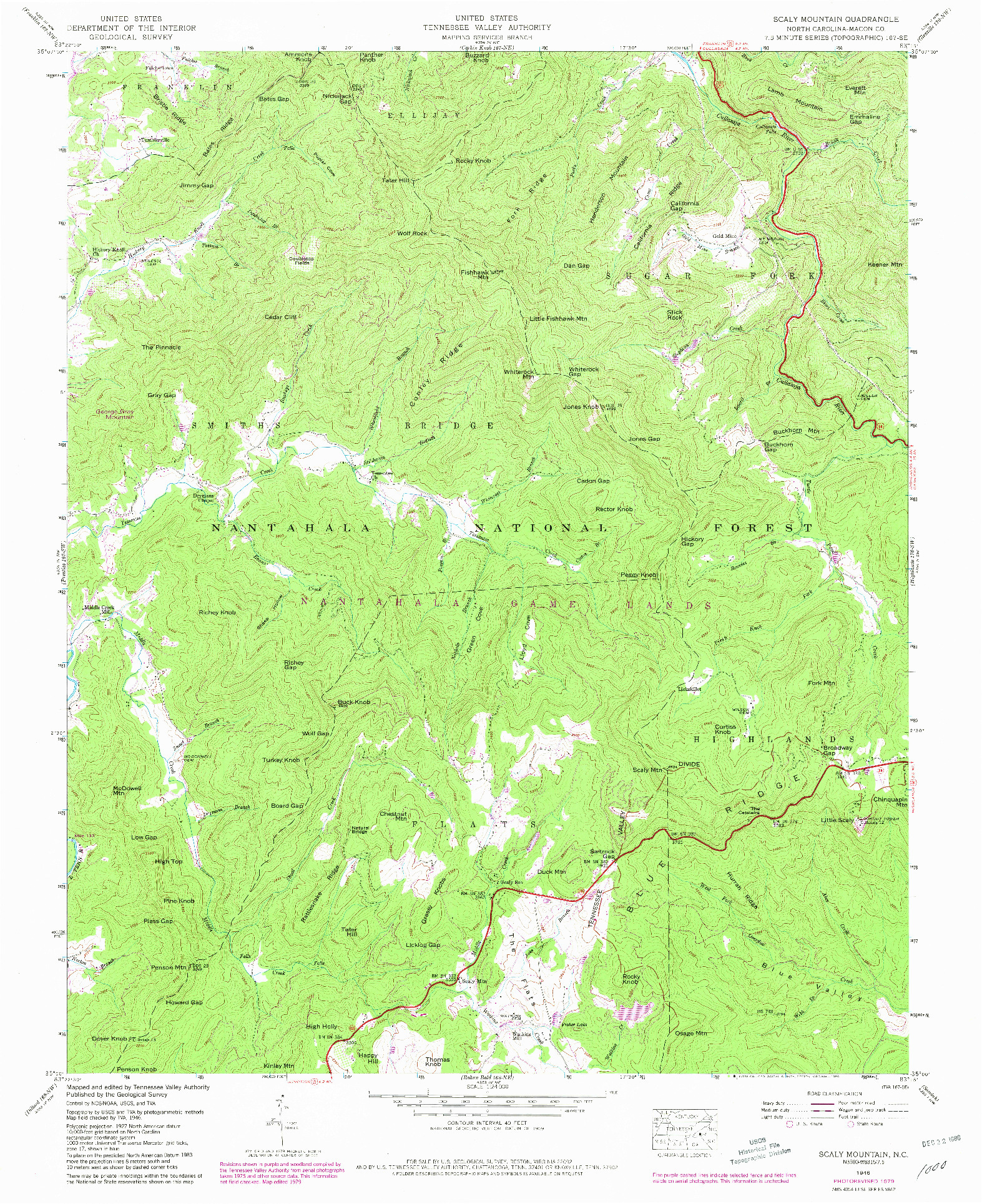 USGS 1:24000-SCALE QUADRANGLE FOR SCALY MOUNTAIN, NC 1946