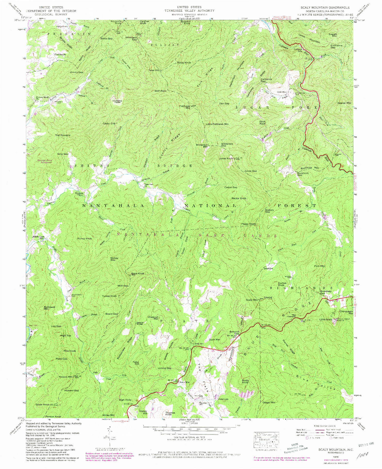 USGS 1:24000-SCALE QUADRANGLE FOR SCALY MOUNTAIN, NC 1946