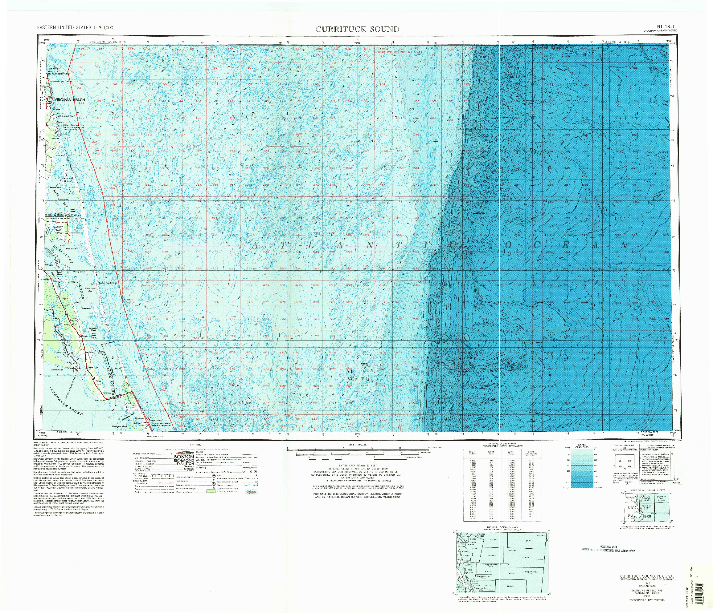 USGS 1:250000-SCALE QUADRANGLE FOR CURRITUCK SOUND, NC 1946