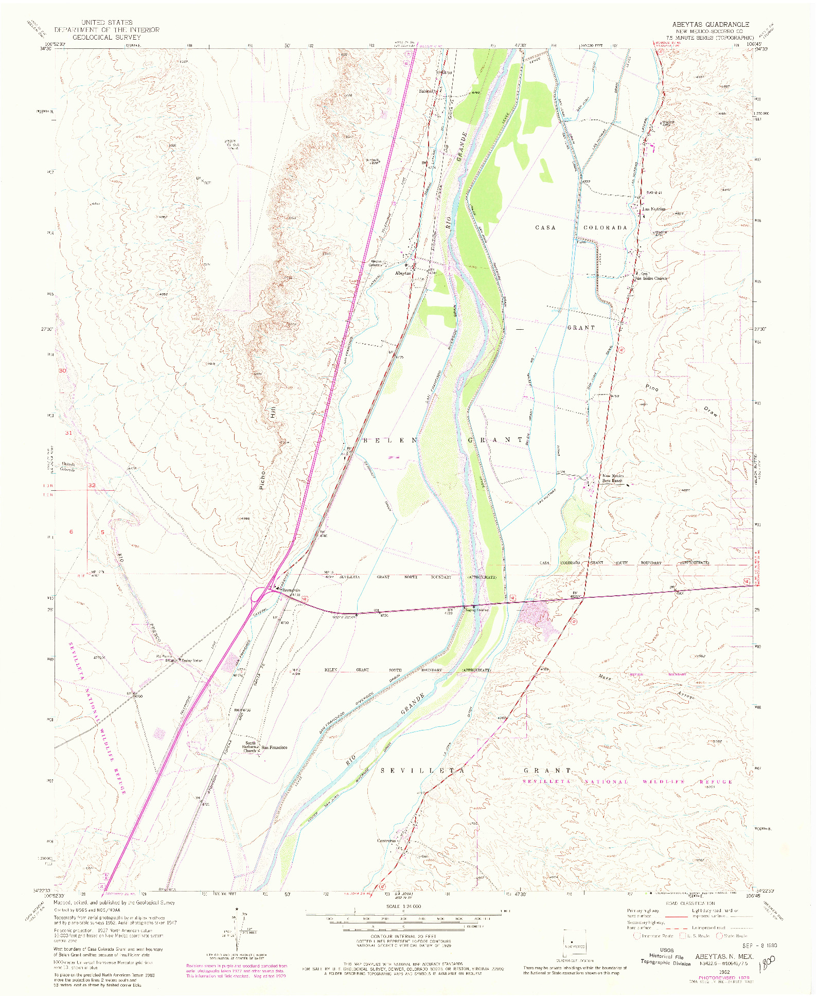 USGS 1:24000-SCALE QUADRANGLE FOR ABEYTAS, NM 1952