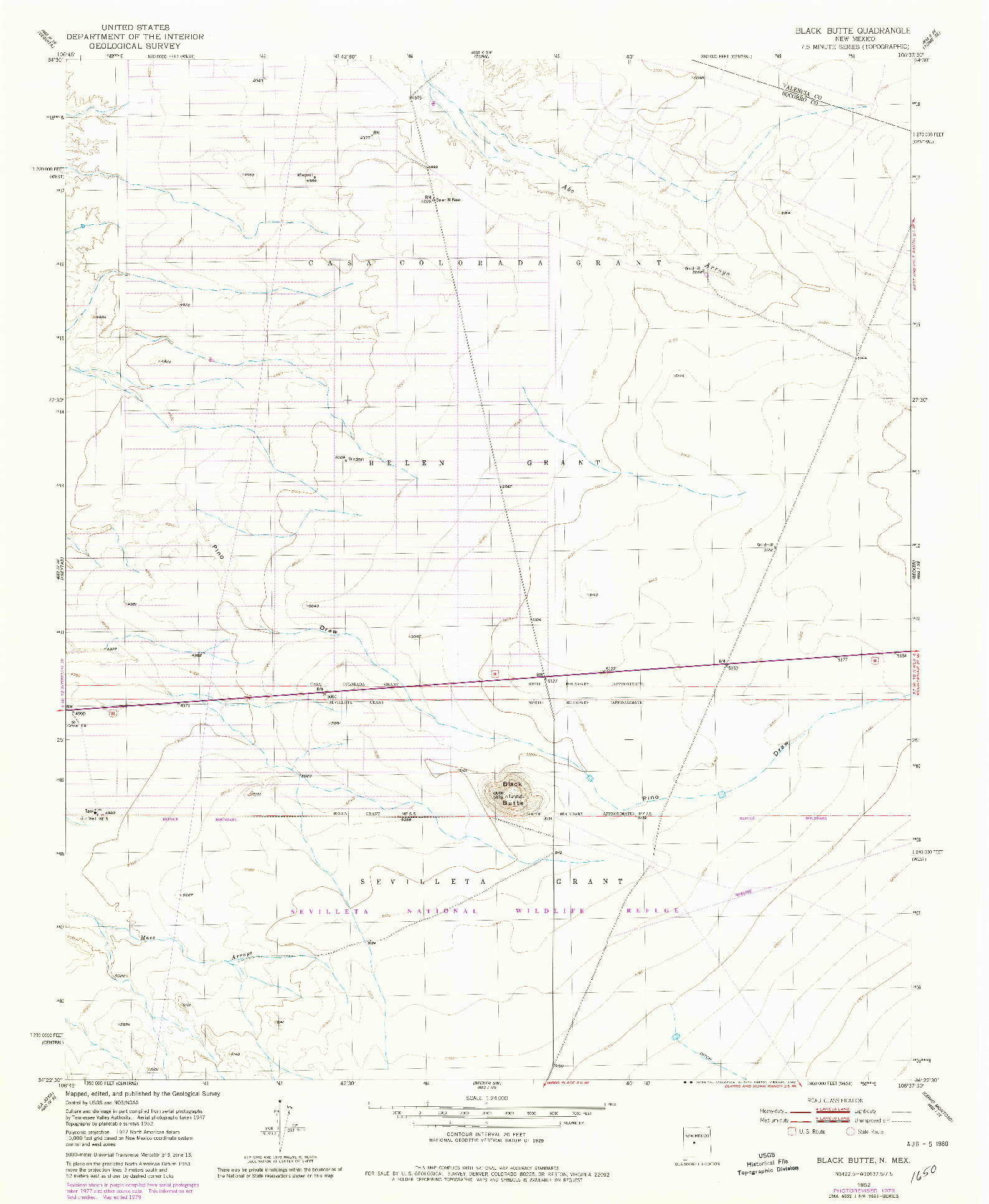 USGS 1:24000-SCALE QUADRANGLE FOR BLACK BUTTE, NM 1952