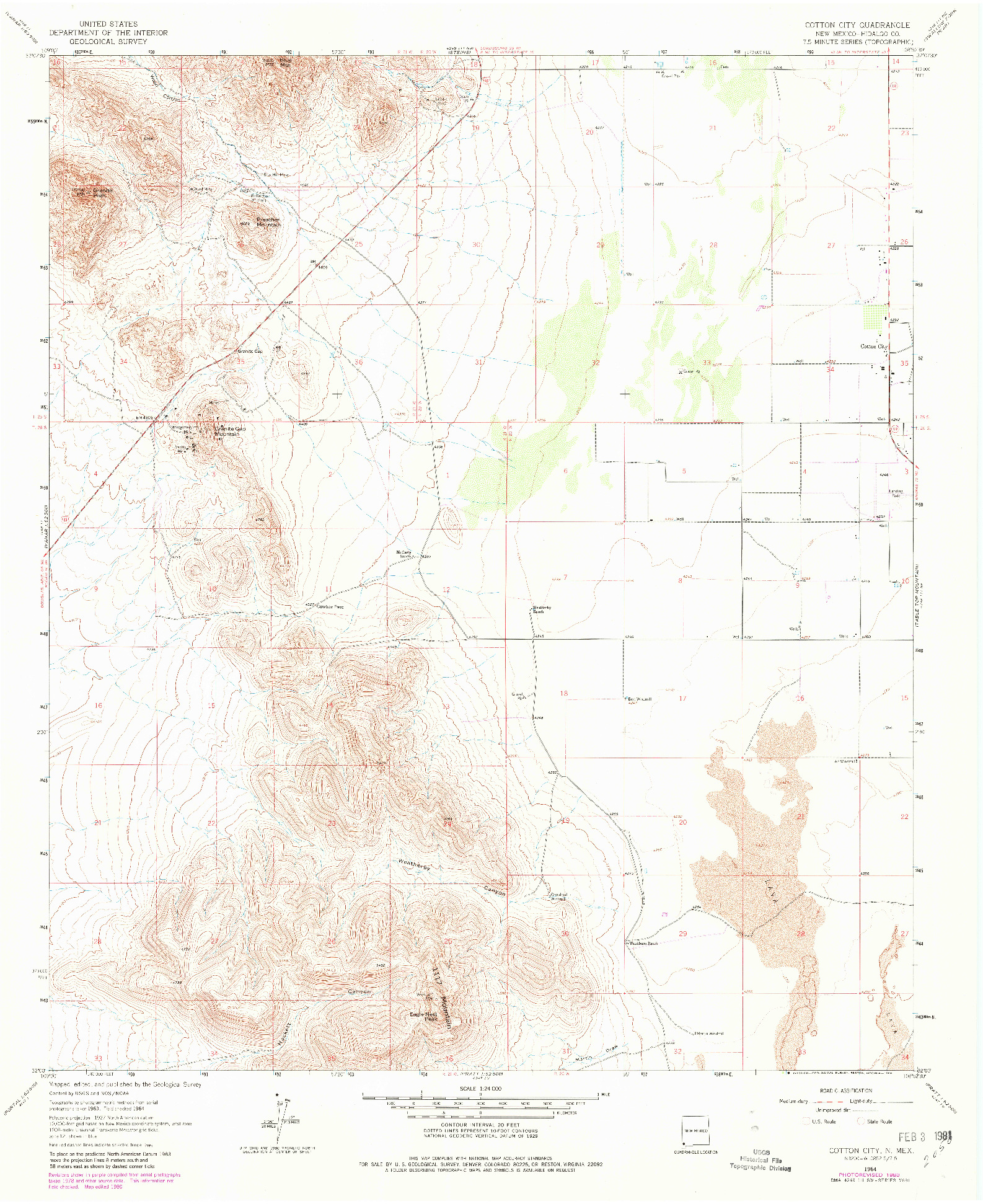 USGS 1:24000-SCALE QUADRANGLE FOR COTTON CITY, NM 1964