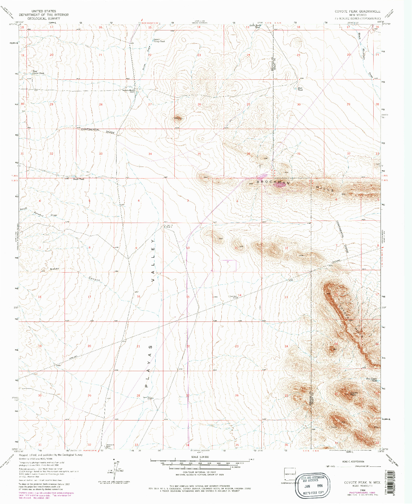 USGS 1:24000-SCALE QUADRANGLE FOR COYOTE PEAK, NM 1964