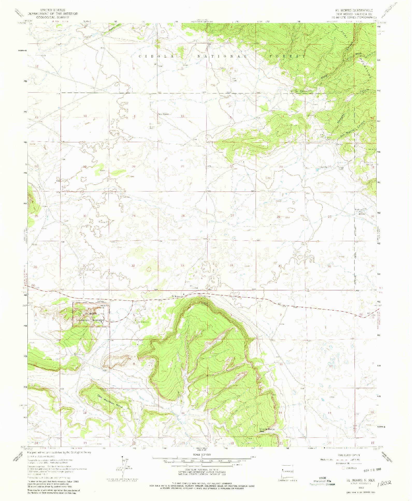 USGS 1:24000-SCALE QUADRANGLE FOR EL MORRO, NM 1963