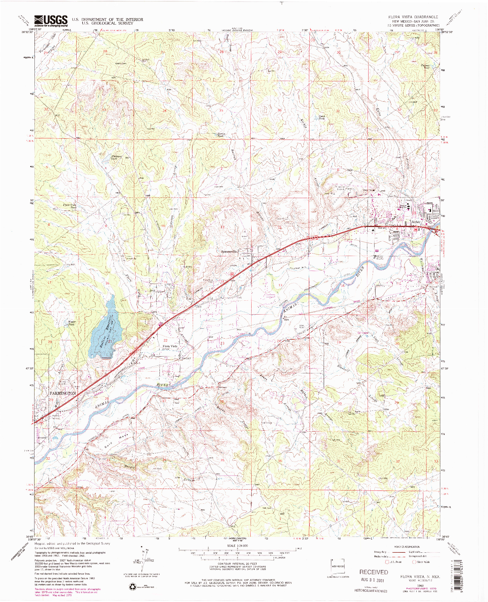 USGS 1:24000-SCALE QUADRANGLE FOR FLORA VISTA, NM 1963