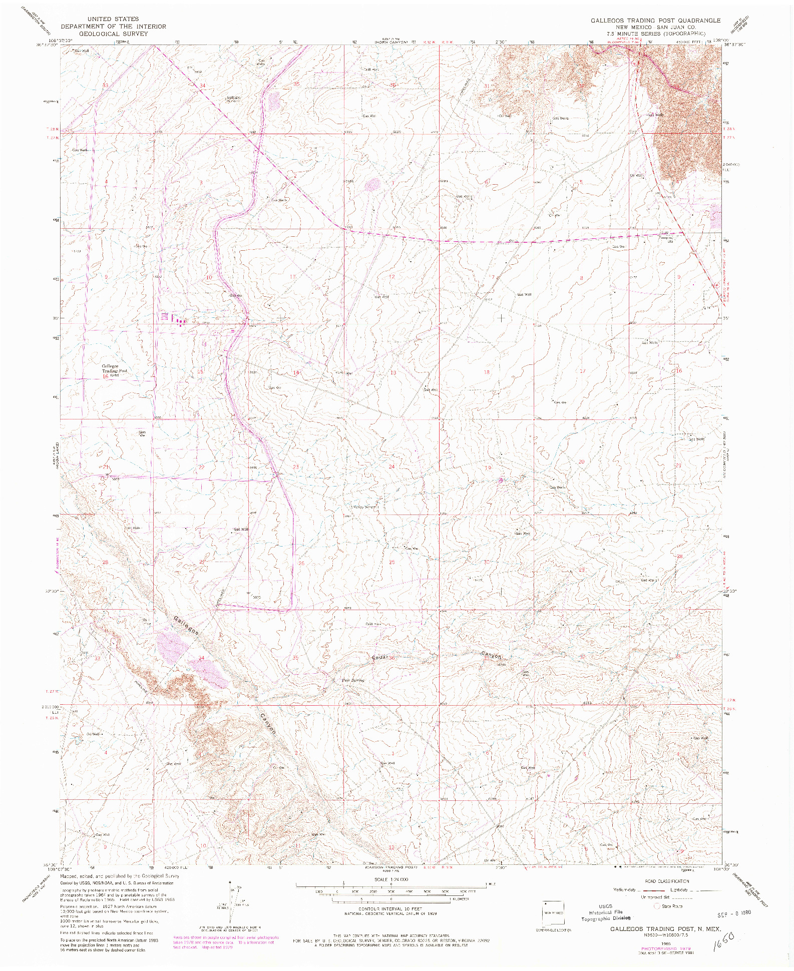 USGS 1:24000-SCALE QUADRANGLE FOR GALLEGOS TRADING POST, NM 1965