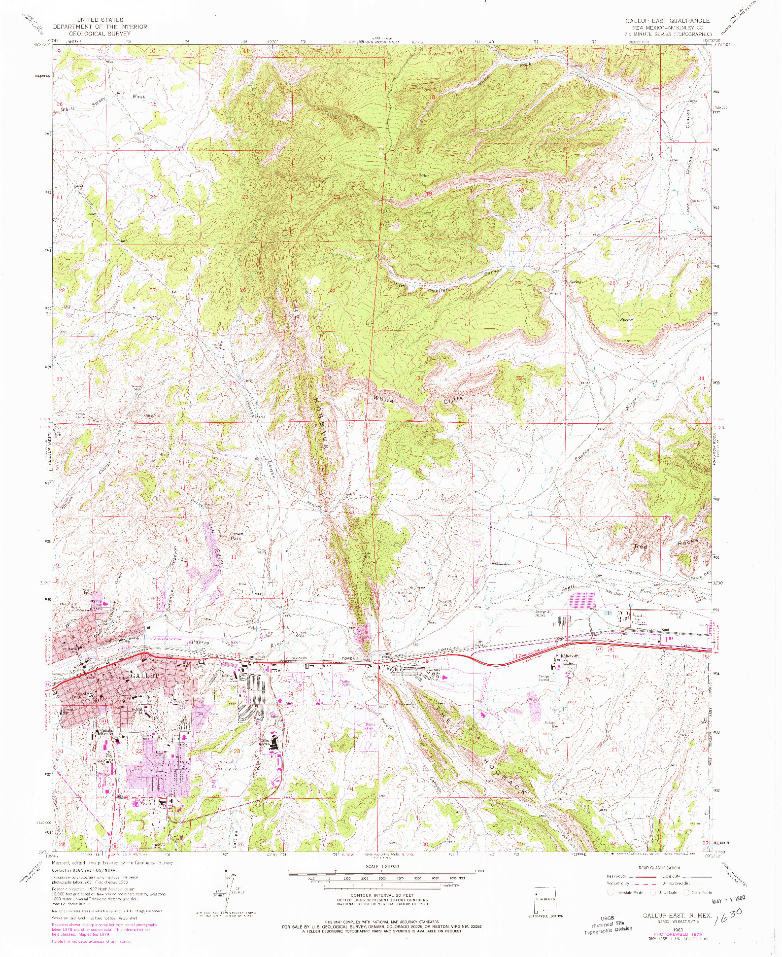 USGS 1:24000-SCALE QUADRANGLE FOR GALLUP EAST, NM 1963